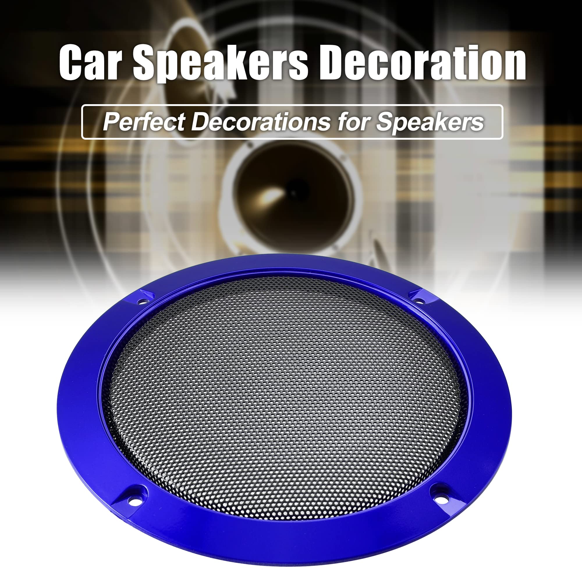 X AUTOHAUX 5 Inch Car Metal Speaker Grill Cover - Red Protective Mesh Woofer Horn Guard for Car Audio System - Universal Fit for Vehicles, Trucks & Boats
