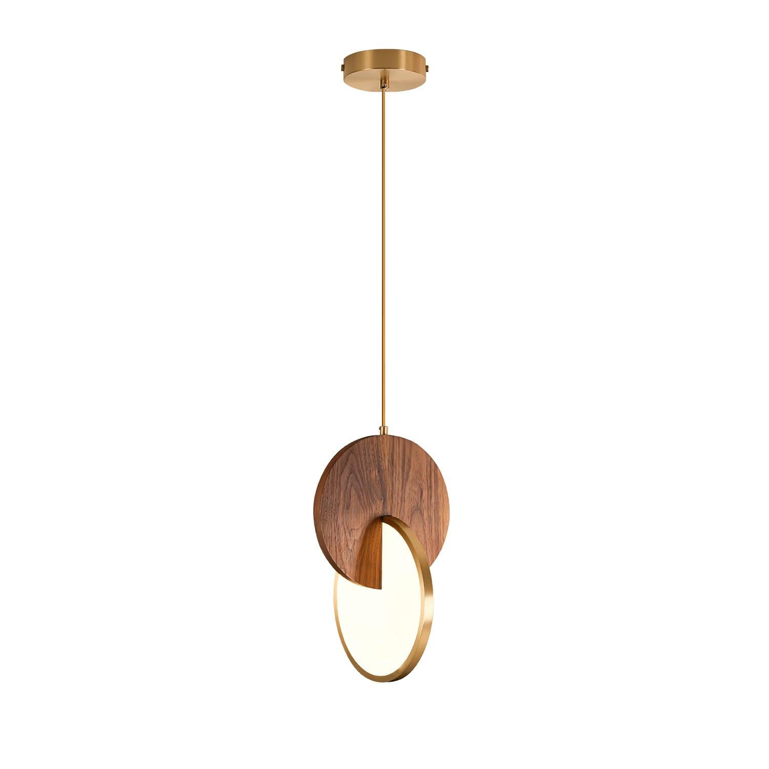 Modern Double Disk Pendant Light - Adjustable Hanging Chandelier for Dining Room, Kitchen Island & Living Room Decor
