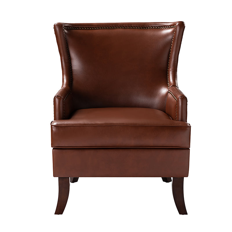 Mid Century Modern Vegan Leather Accent Armchair - Aurelia Stylish Lounge Chair for Living Room, Office & Reading Nook