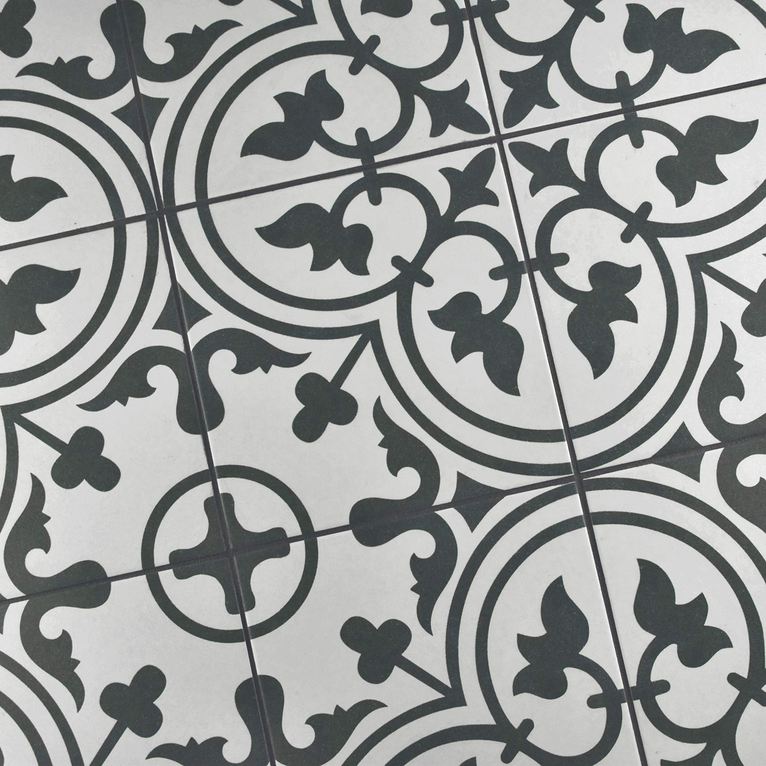 Merola Tile Arte White 9.75x9.75 Inch Porcelain Floor and Wall Tile - Perfect for Bathroom, Kitchen, and Backsplash Renovations