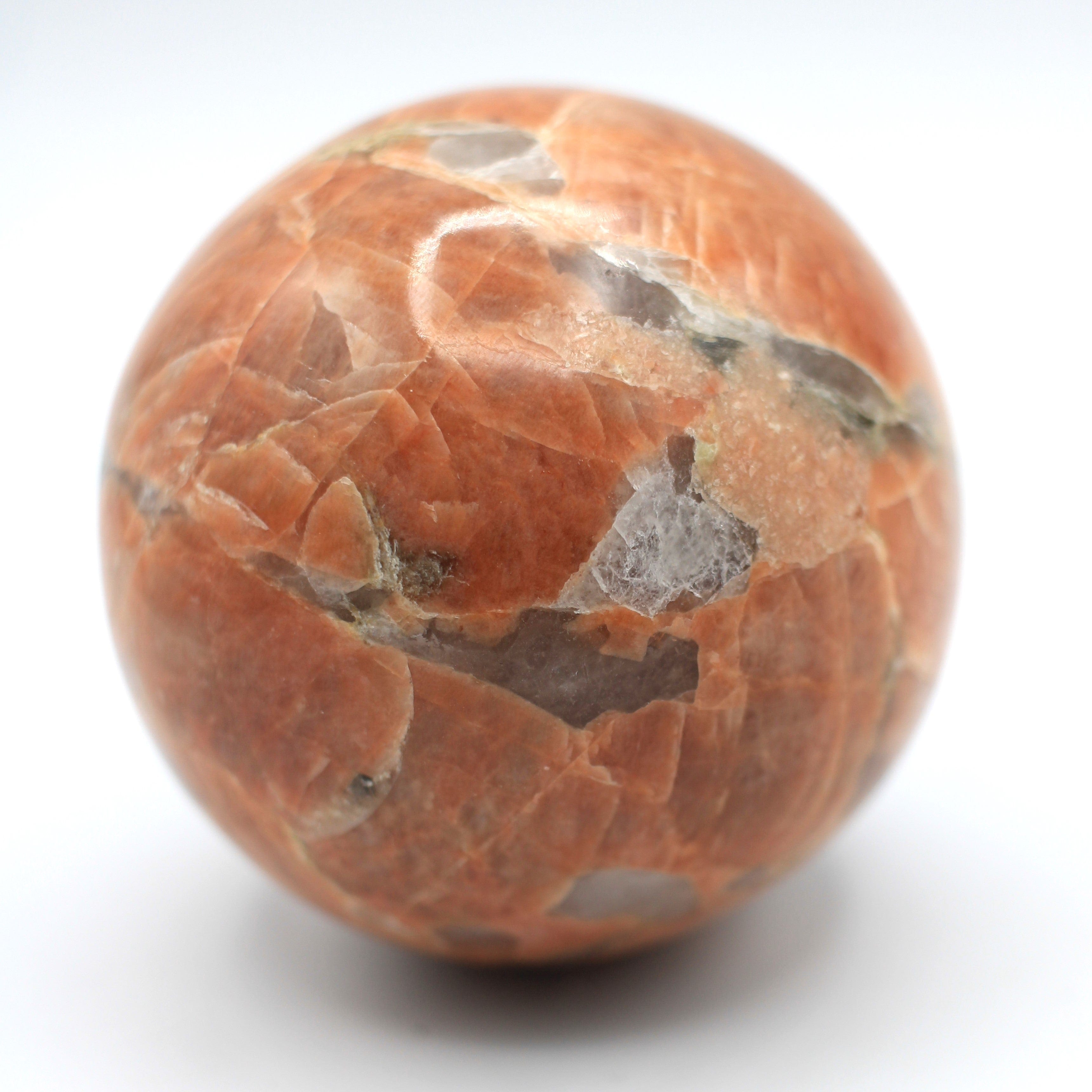 Canadian Peach Moonstone 63mm Sphere - Natural Healing Crystal Ball for Meditation, Reiki, Home Decor & Spiritual Gifts