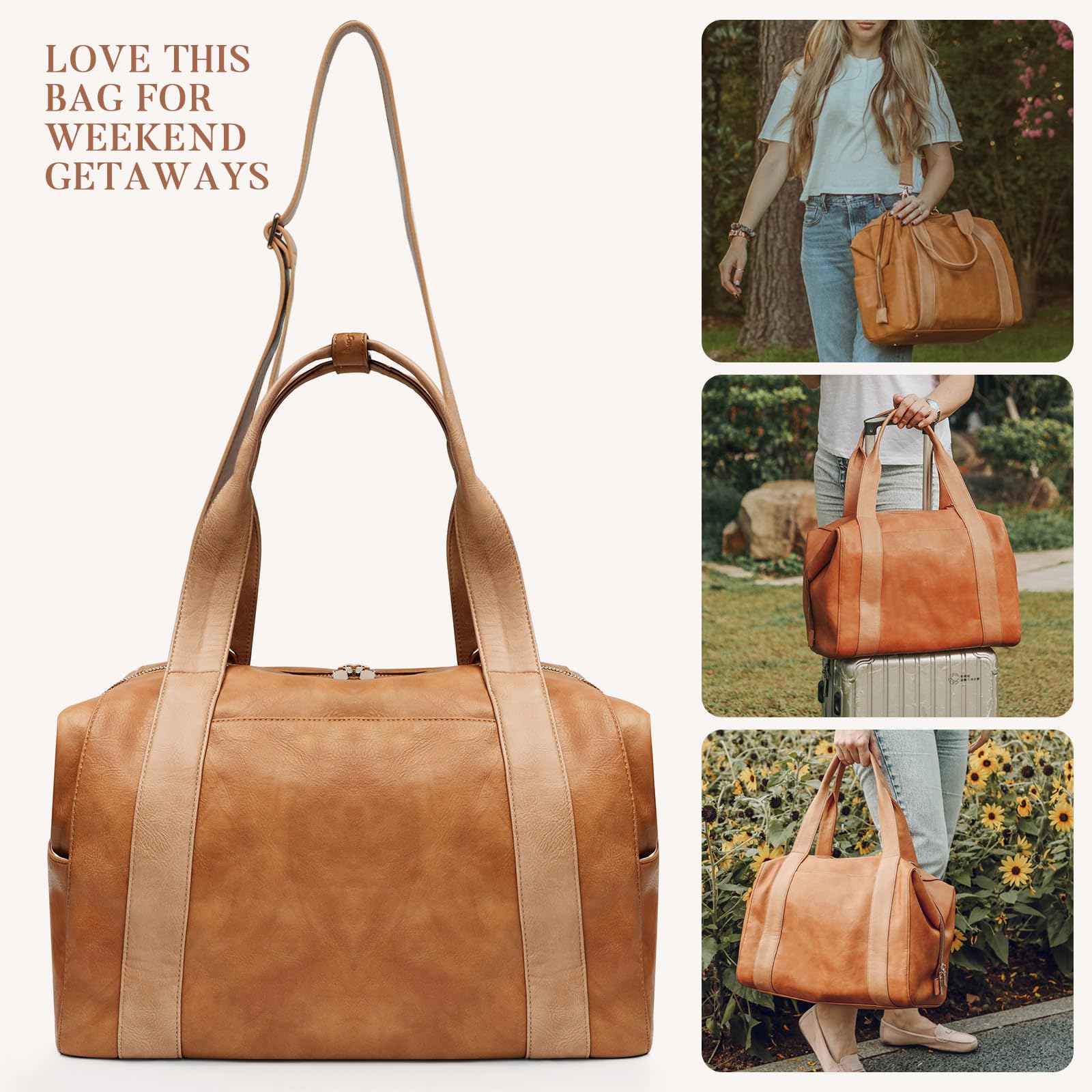 Premium Leather Diaper Bag Tote by Miss Fong - Stylish Baby Bag with Crossbody Strap for Moms | Perfect for Travel, Shopping & Daily Outings with Your Little One