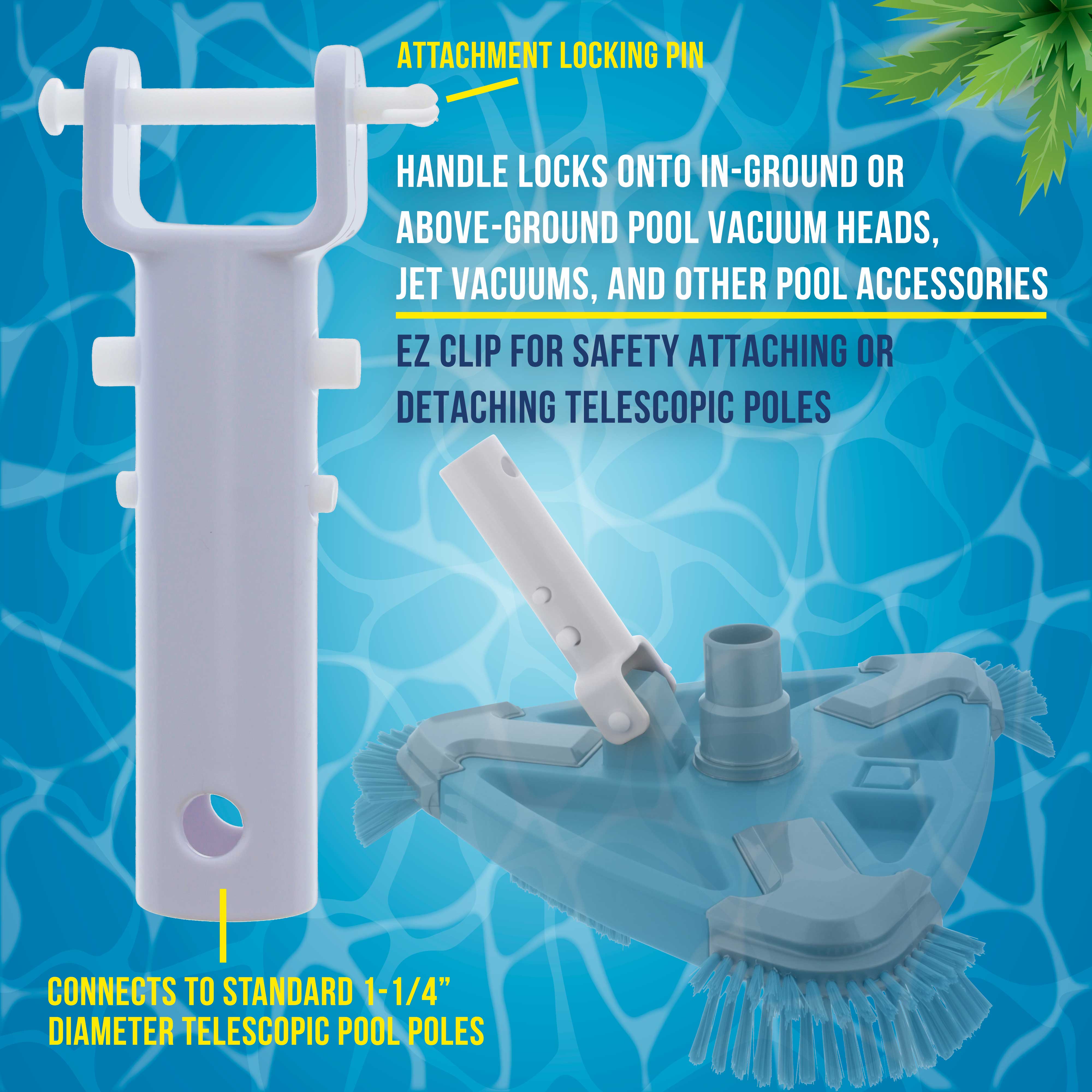 Premium Pool Vacuum Head Replacement Handles for Inground & Above Ground Pools - Heavy Duty Swimming Pool Cleaner Accessories for Easy Maintenance