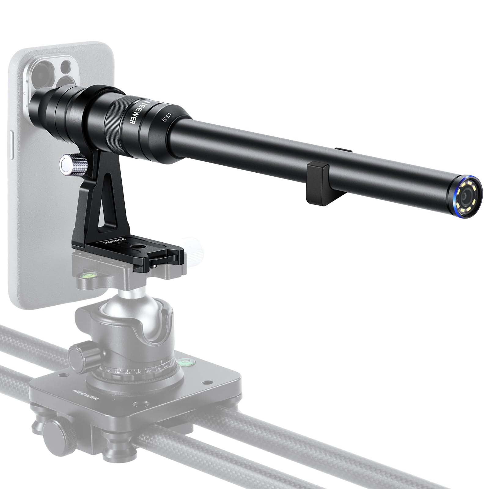 NEEWER 18mm 2X Macro Probe Lens with 17mm Thread - Compatible with iPhone & Samsung - Perfect for Mobile Phone Video Recording & Close-Up Photography - Works with NEEWER Phone Cage/Case (17mm Lens Adapter) - Ideal for Vlogging, Product Photography & Macro Shots (Model: LS-51)