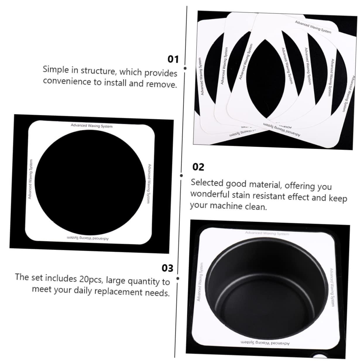 Beavorty 20pcs Hair Waxing Supplies Kit - Wax Warmer Accessories, Waxing Protection Rings, Wax Heater Washers & Bakery Tissue Paper for Professional Salon & Home Use