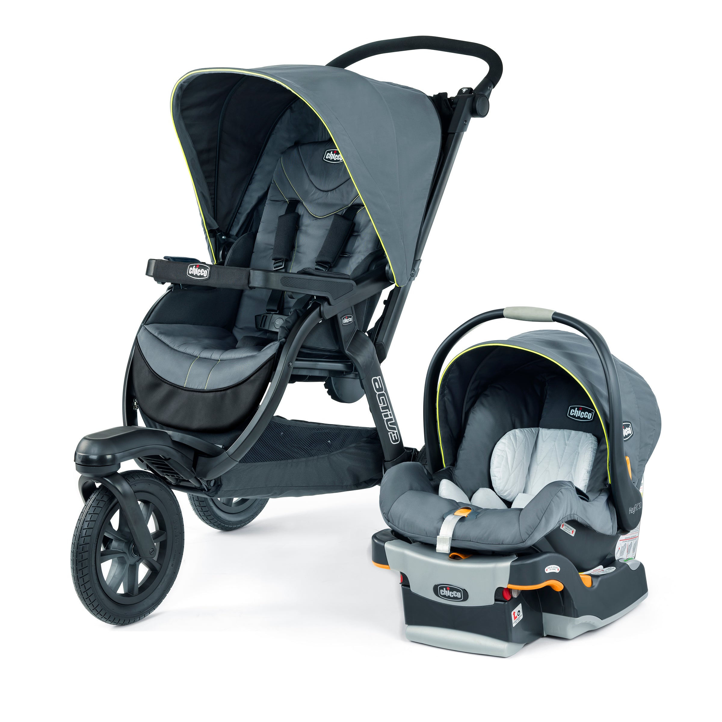 Chicco Activ3 Jogging Stroller Travel System - Lightweight All-Terrain Baby Stroller with Car Seat | Perfect for Running, Walking & Travel