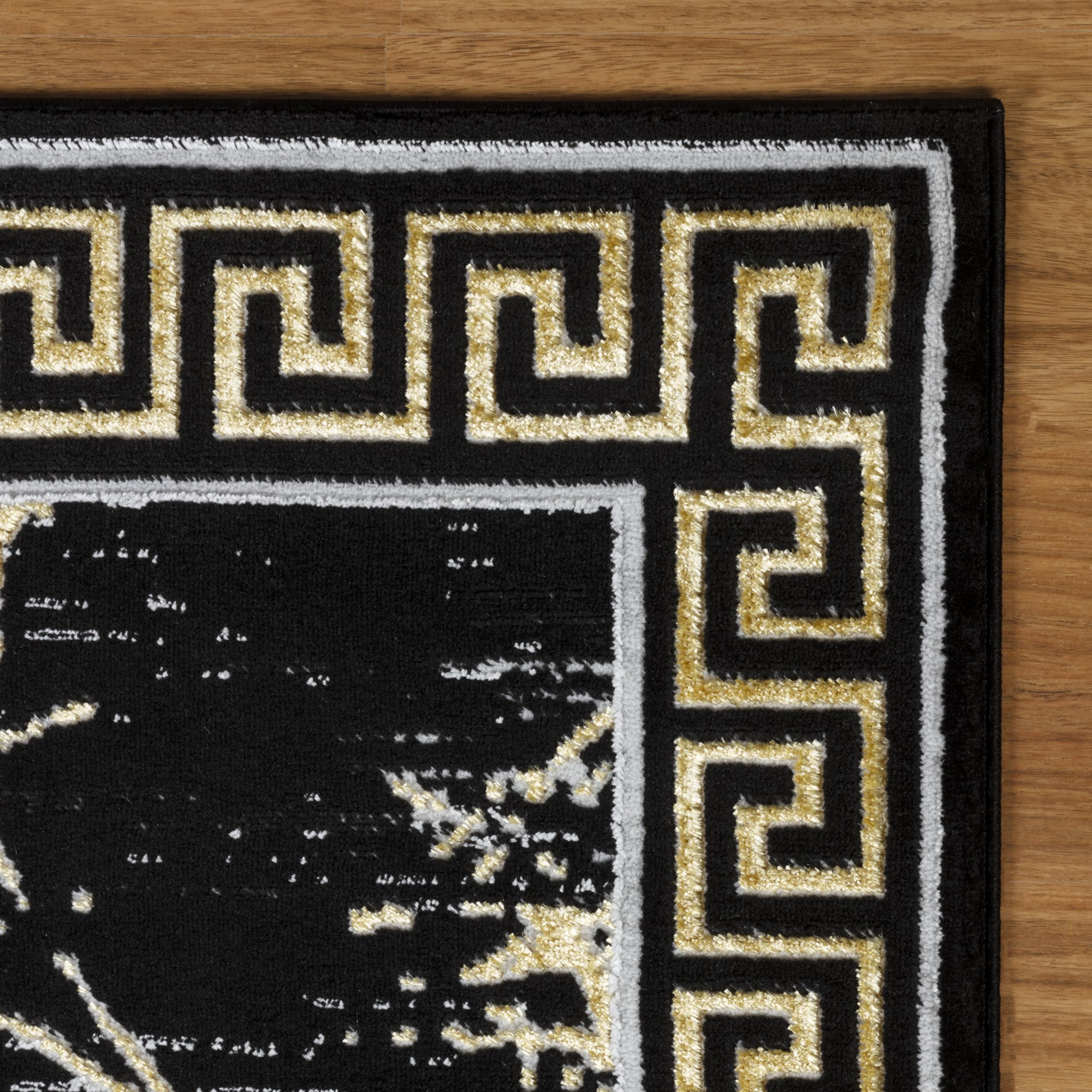 GLORY RUGS 5x7 Modern Abstract Area Rug - Marble Pattern in Black & Gold - Soft Carpet for Living Room, Dining Room & Bedroom Decor - Perfect for Home, Office & Apartment Flooring