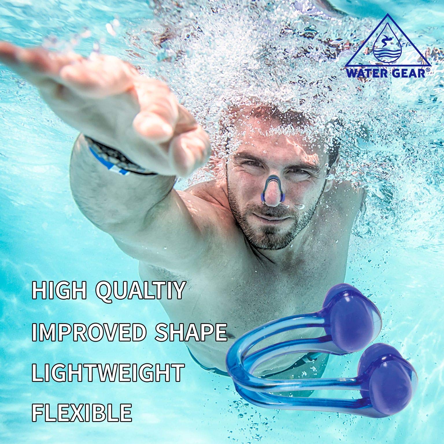 Swimming Nose Clips for Adults - Waterproof Nose Plugs for Pool & Snorkeling