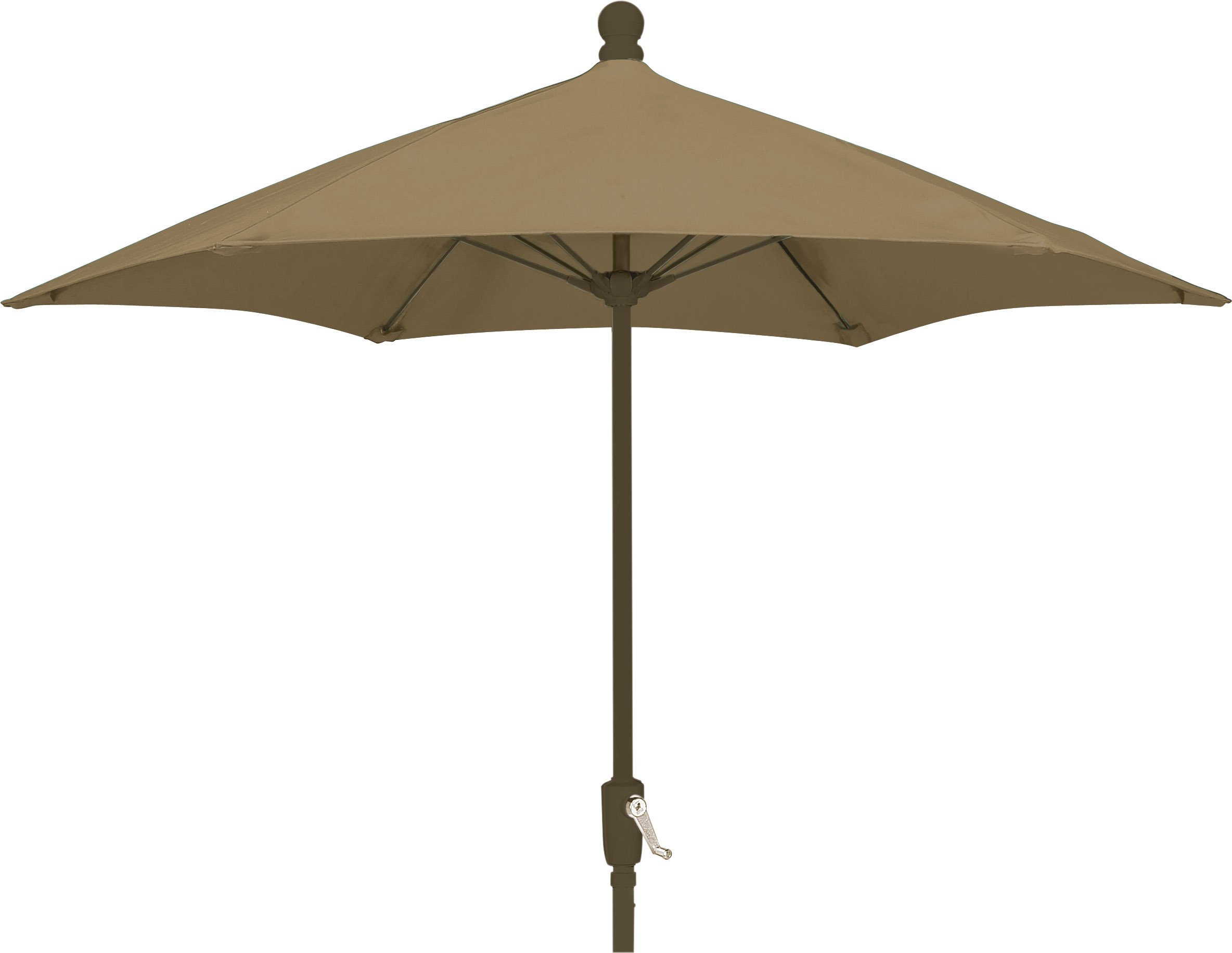 FiberBuilt 7.5ft Patio Umbrella with Beige Canopy & Champagne Bronze Pole - Outdoor Garden, Poolside, and Terrace Shade Solution