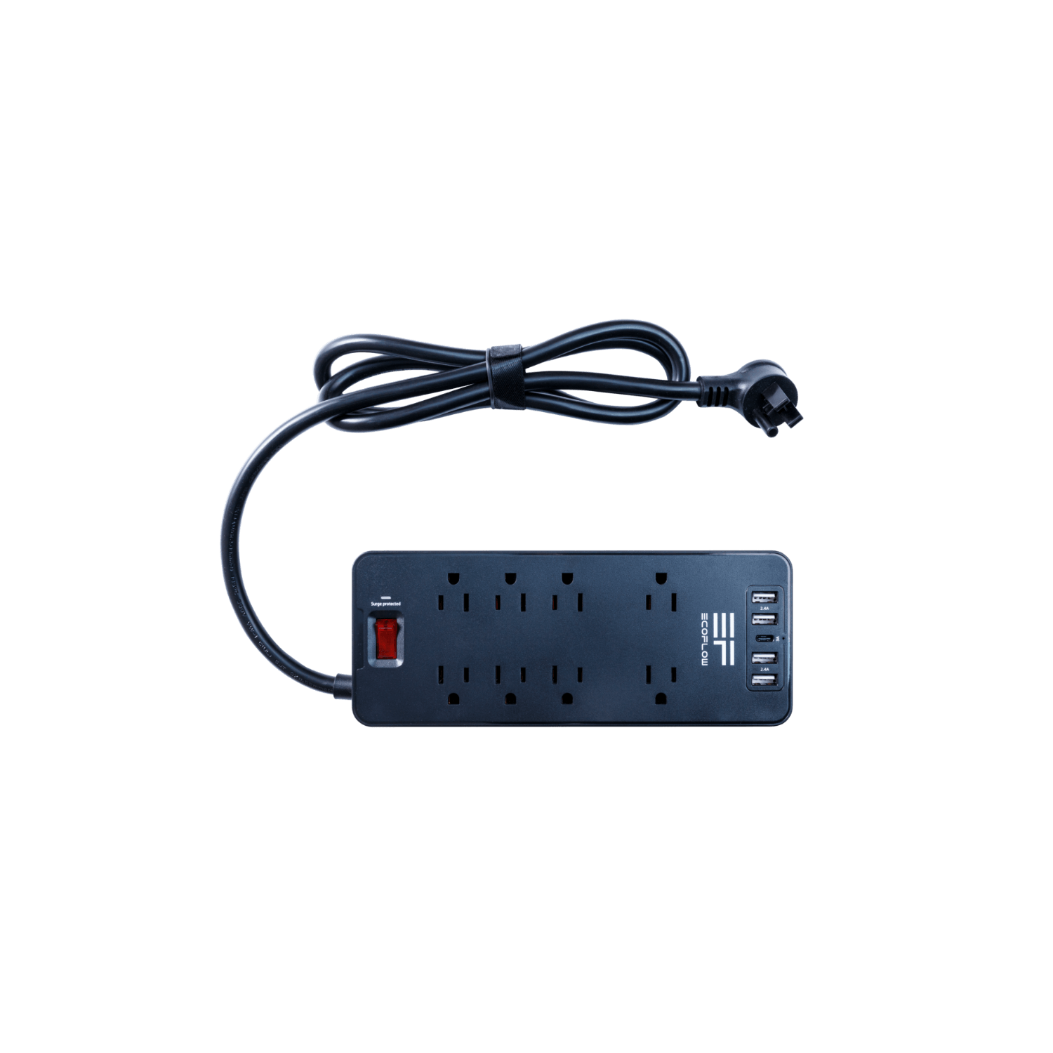 EcoFlow Surge Protector - 6-Outlet Power Strip with USB Ports, 1875W Overload Protection for Home & Office - Perfect for Charging Laptops, Phones & Appliances Safely