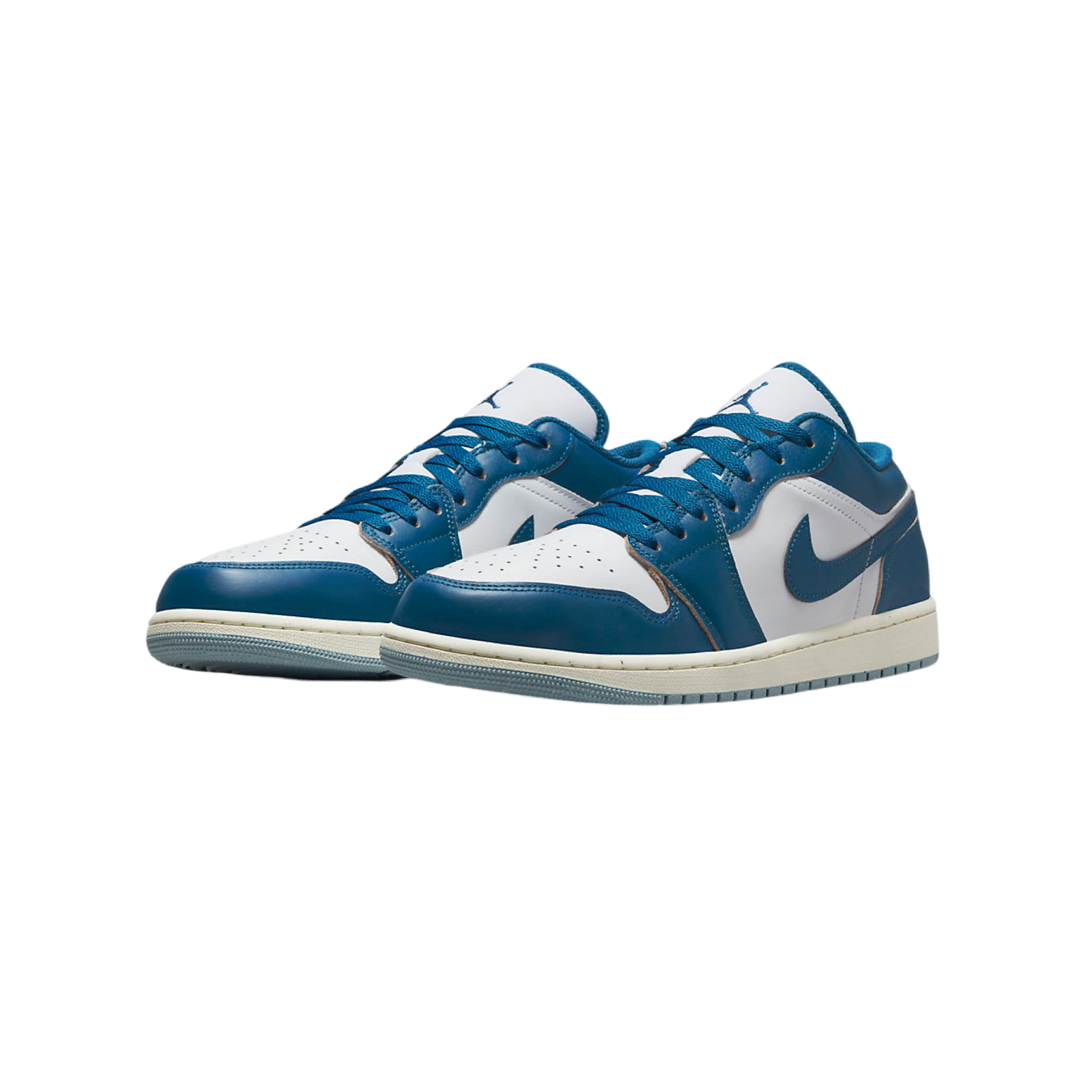 Air Jordan 1 Low Industrial Blue White Sneakers - Men's Basketball Shoes for Casual Wear & Street Style Fashion