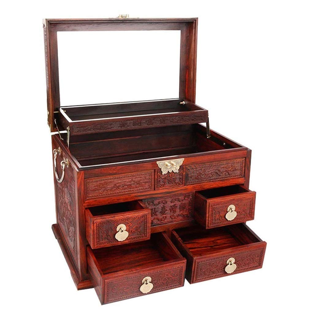 Wooden Jewelry Box Organizer - Large Capacity Ring, Necklace & Earring Storage Case | Creative Dustproof Design for Home, Travel & Gift Giving