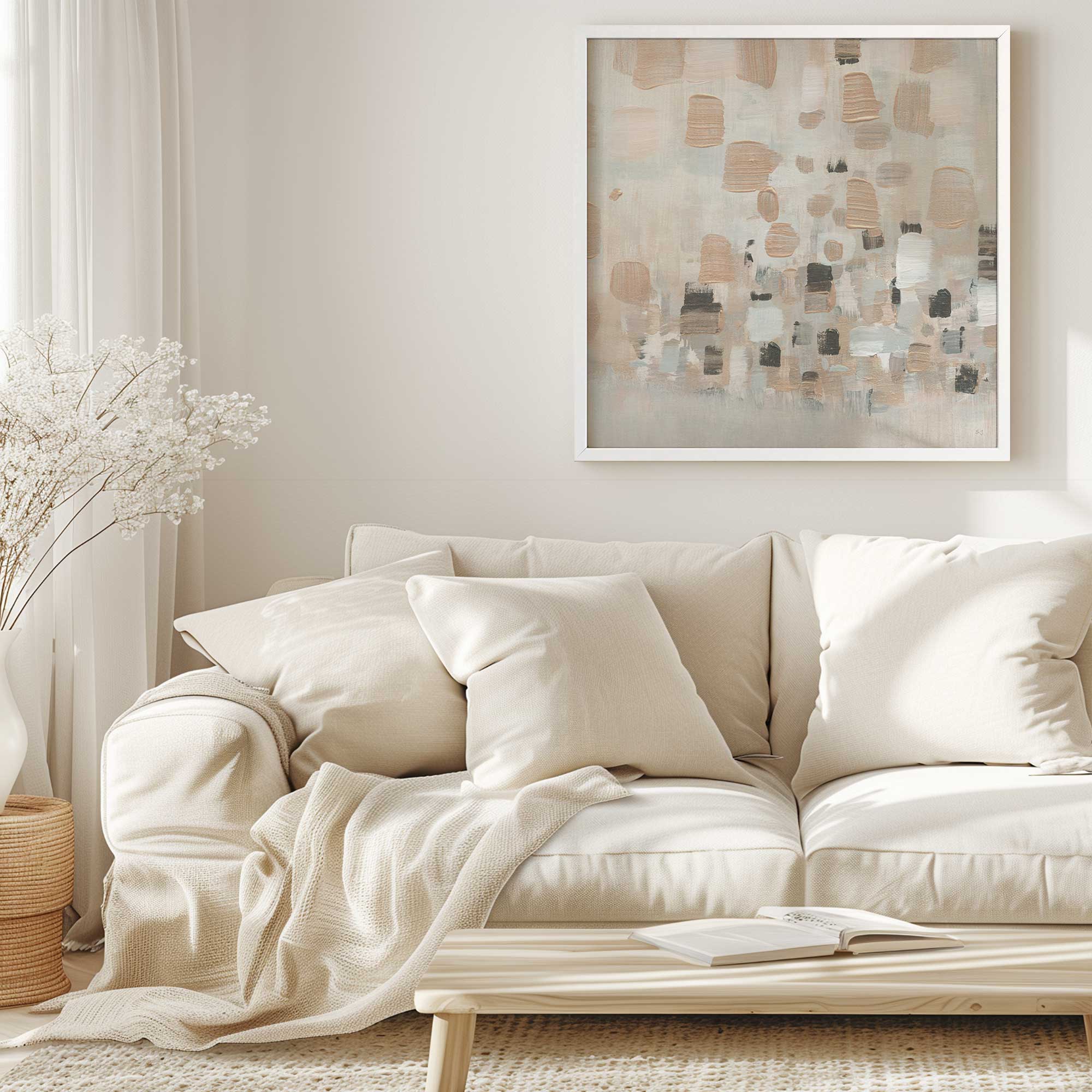 Earthen Harmony Abstract Print Wall Art - Modern Boho Home Decor for Living Room, Bedroom & Office
