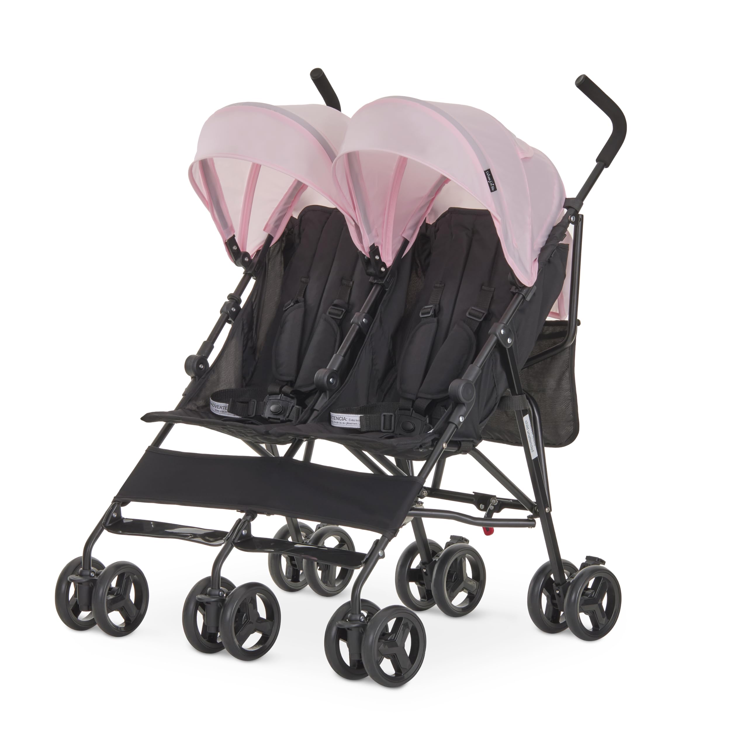 Dream On Me Twin Venture Umbrella Stroller - Lightweight Compact Double Stroller for Toddlers & Infants, Pink | Perfect for Travel, Shopping & Everyday Use
