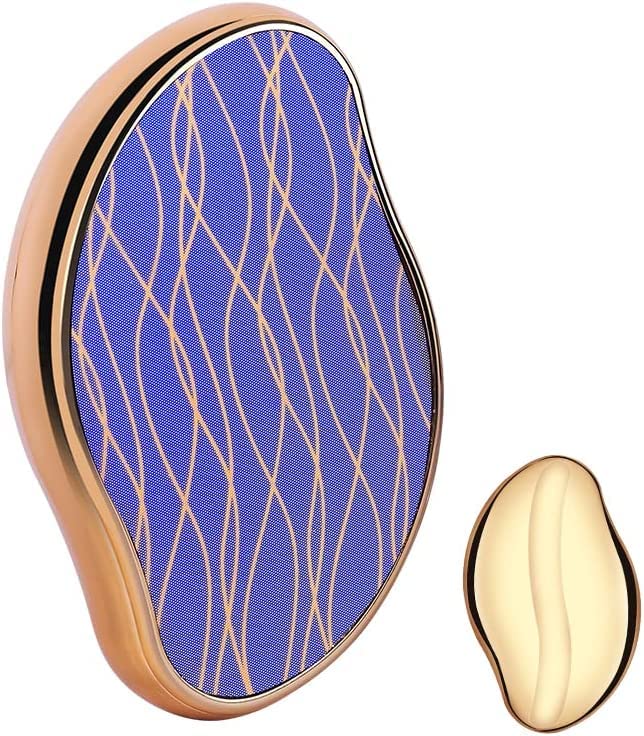 Nano Crystal Hair Removal Stone - Painless Exfoliation Tool for Smooth Skin | Fast & Easy Magic Crystal Hair Eraser (Gold) | Perfect for Facial, Legs & Bikini Line Hair Removal at Home