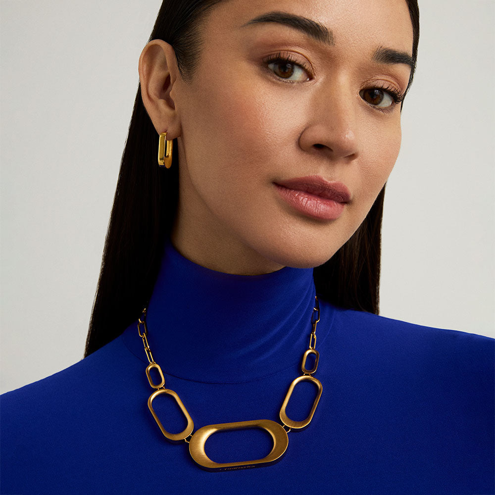 Bleecker Gold Statement Collar Necklace for Women - Elegant Layering Piece for Weddings, Parties & Everyday Wear