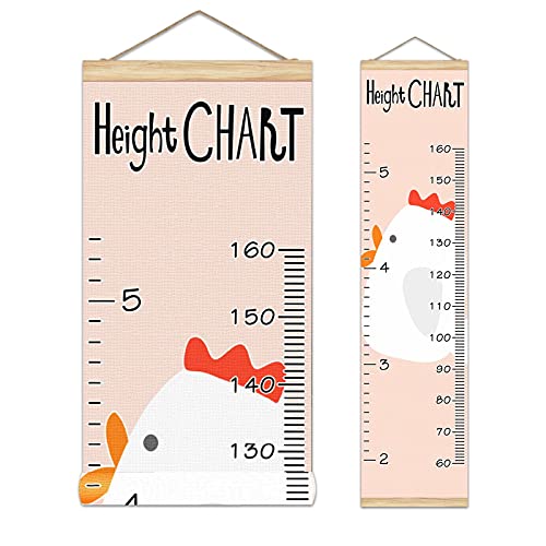 Kids Growth Chart - Cute Chick Design Height Measurement Ruler for Nursery & Bedroom Wall Decor | Perfect Baby Shower Gift & Toddler Room Decoration