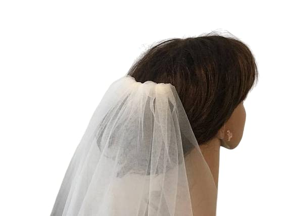 22 Teeth Extra Long Metal Comb with Tulle Wrap - 8.5cm x 4.8cm White Bridal Hair Accessory for Securing Wedding Veils, Updos & Formal Hairstyles - Perfect for Brides, Prom & Special Occasions