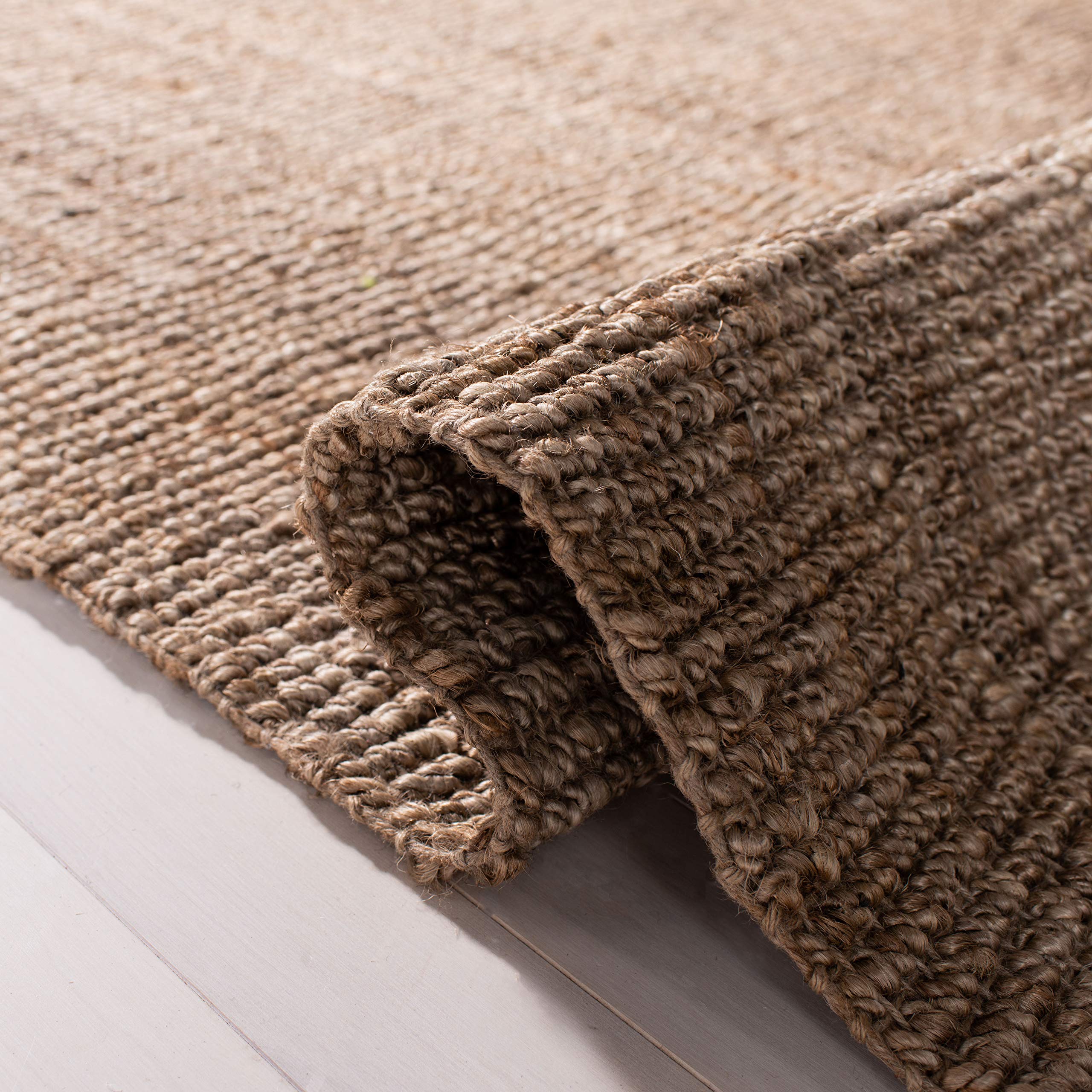 SAFAVIEH Handmade Natural Jute Area Rug 8' x 10' - Farmhouse Boho Chic Grey Rug for Living Room & Bedroom | Durable & Stylish for High Traffic Areas | Perfect for Rustic, Country or Coastal Home Decor
