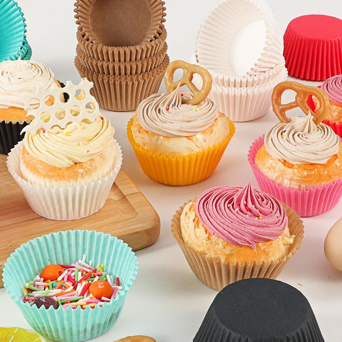 Premium Red Cupcake Liners 200 Count - Greaseproof Baking Cups for Muffins, Cupcakes & Desserts | Perfect for Weddings, Birthdays, Baby Showers & Holiday Parties (Red) - Ideal for Home Baking, Catering & Professional Bakeries