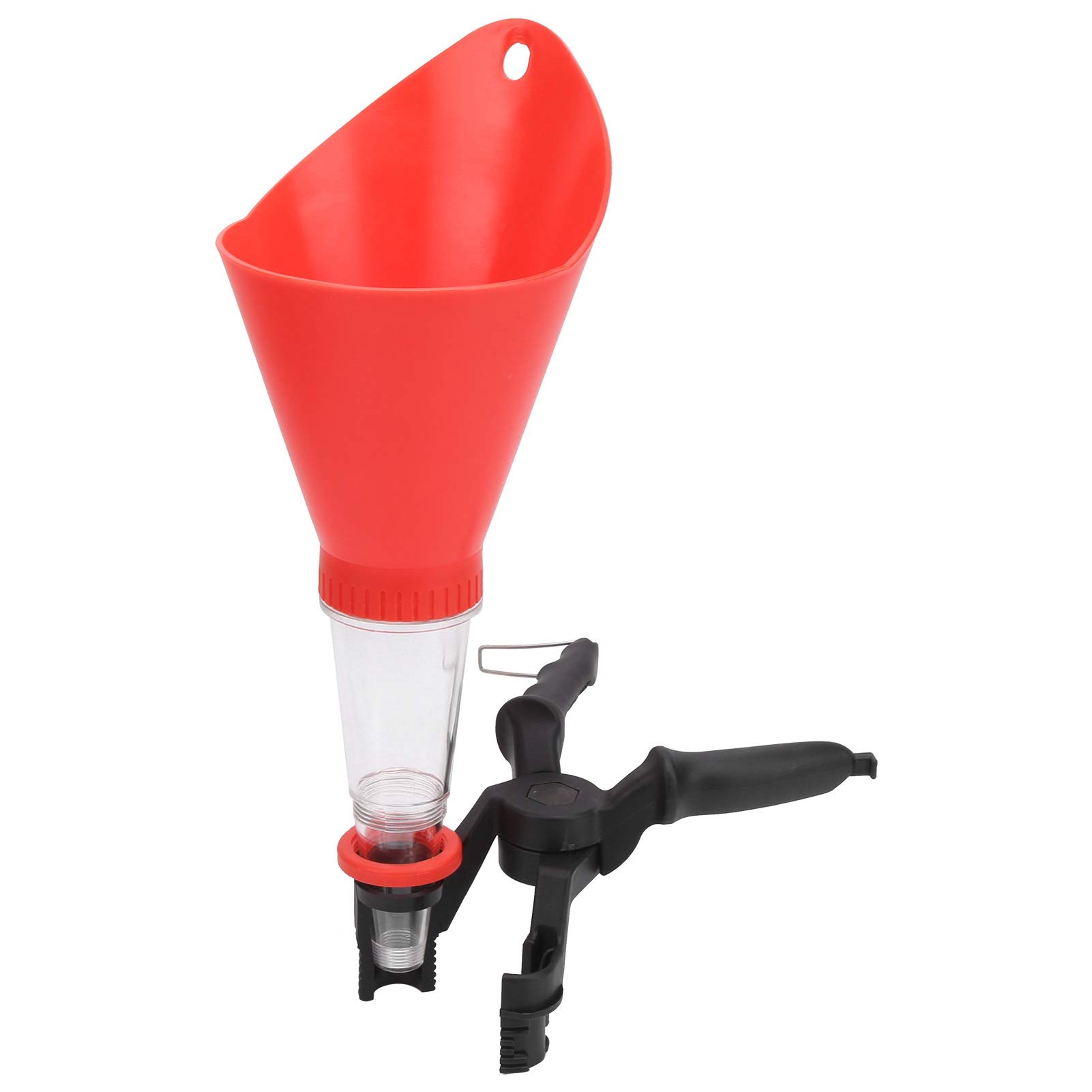 Adjustable Non-Leak Oil Funnel with Fixed Bracket - Drip-Free Pouring Spout Tool Kit, Universal Clamping Width Plastic Funnel for Car, Motorcycle & Lawn Mower Engine Oil Change - Perfect for DIY Auto Maintenance & Garage Use