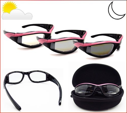 Photochromic Motorcycle Riding Glasses for Men & Women - BikerShades Transition Lens Safety Eyewear for Day/Night Cycling, Commuting & Outdoor Adventures
