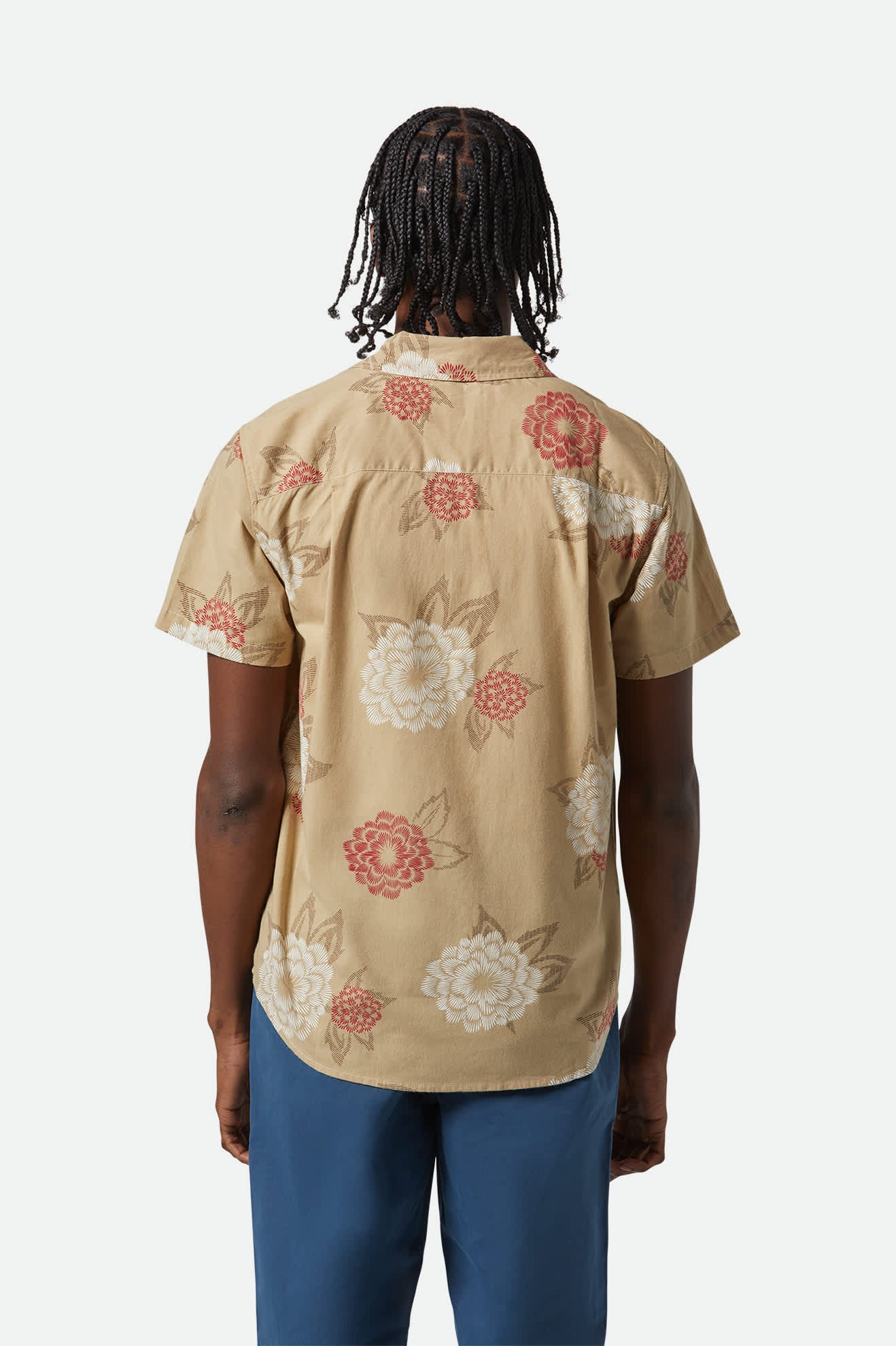 Charter Print Short Sleeve Shirt - Cream Painterly Floral Design for Men & Women | Casual Summer Wear, Beach Outfits, and Boho Style Fashion