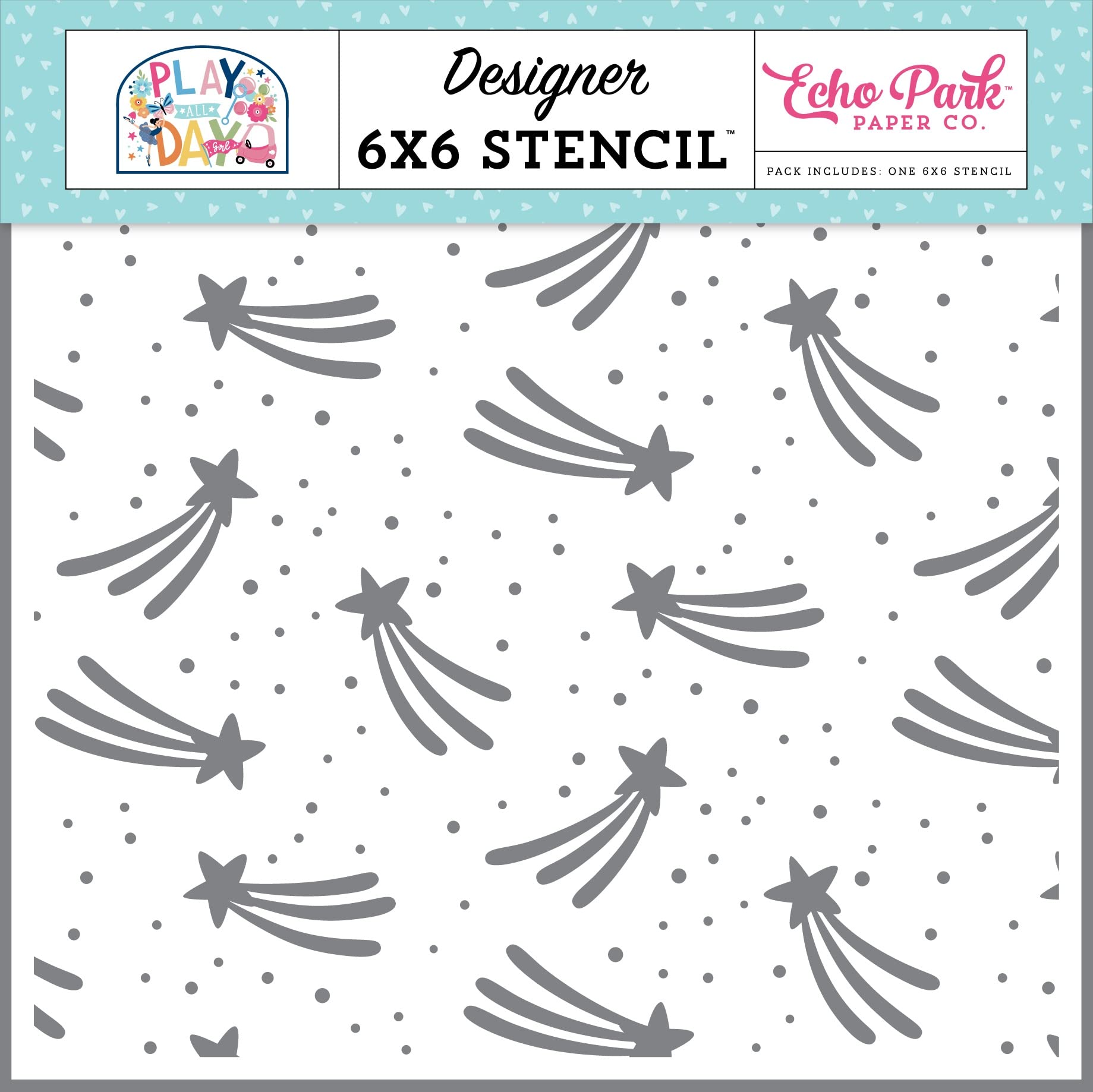 Echo Park Paper Co. Shooting Stars Stencil - 12x12 Inch Scrapbooking Stencil for DIY Cards, Albums & Home Decor - Perfect for Crafting, Scrapbooking & Mixed Media Projects