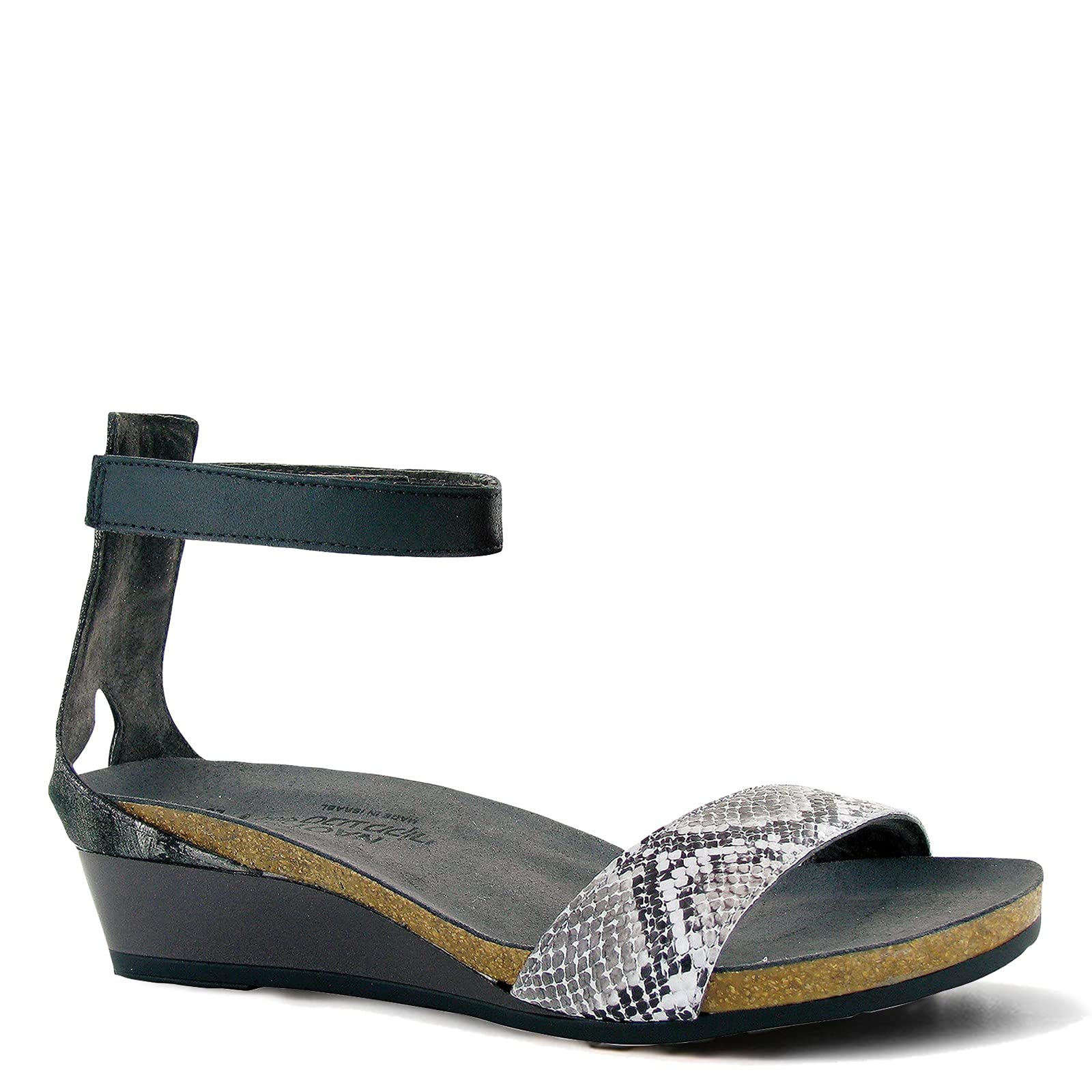 NAOT Women's Pixie Wedge Sandal with Cork Footbed & Arch Support - Adjustable Ankle Strap - Comfortable Walking Shoes for Travel, Work & Summer Outfits - Lightweight Sandals for Narrow to Medium Feet
