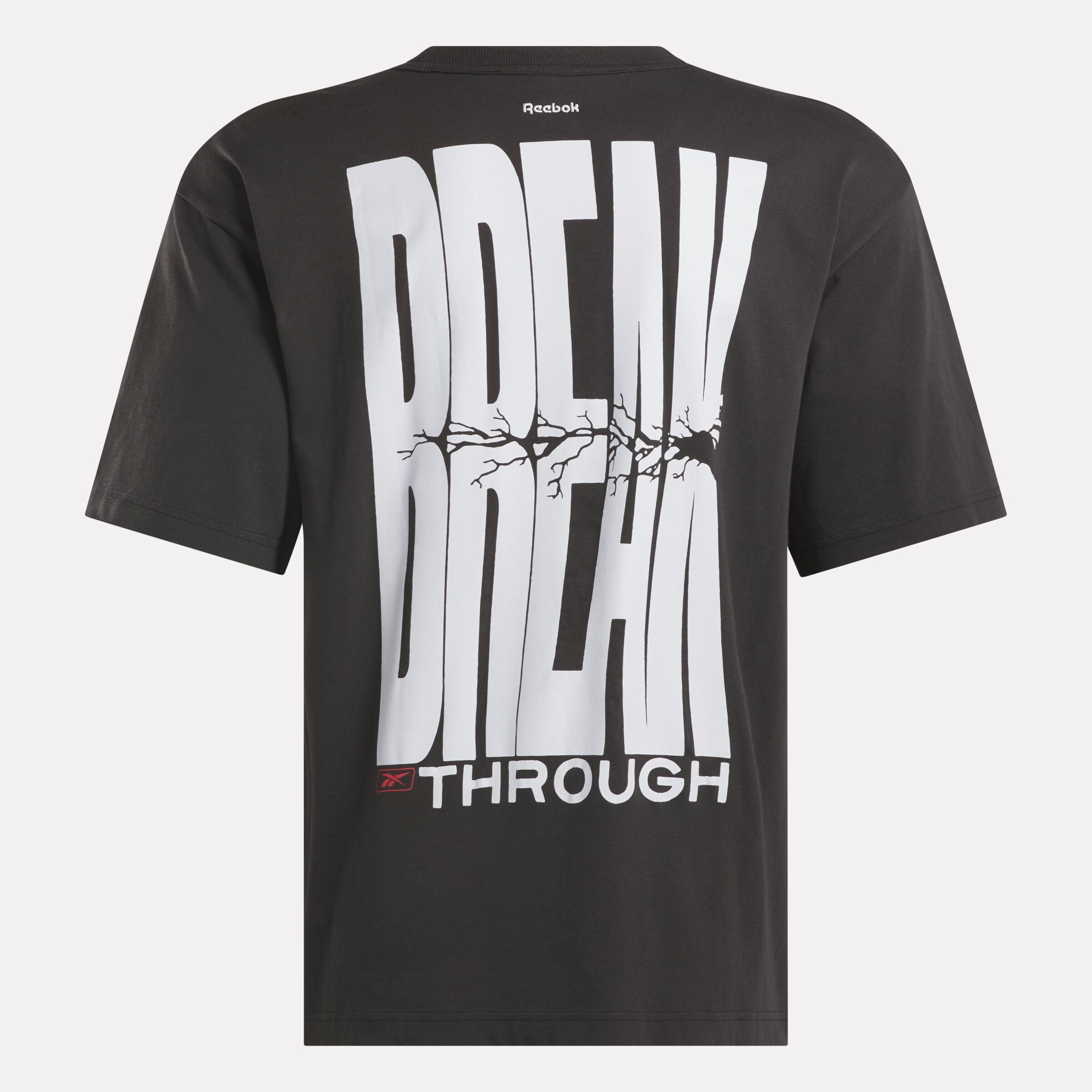 Reebok X Obey Graphic Tee - Vintage Washed Black Cotton T-Shirt for Men | Streetwear Fashion & Casual Wear