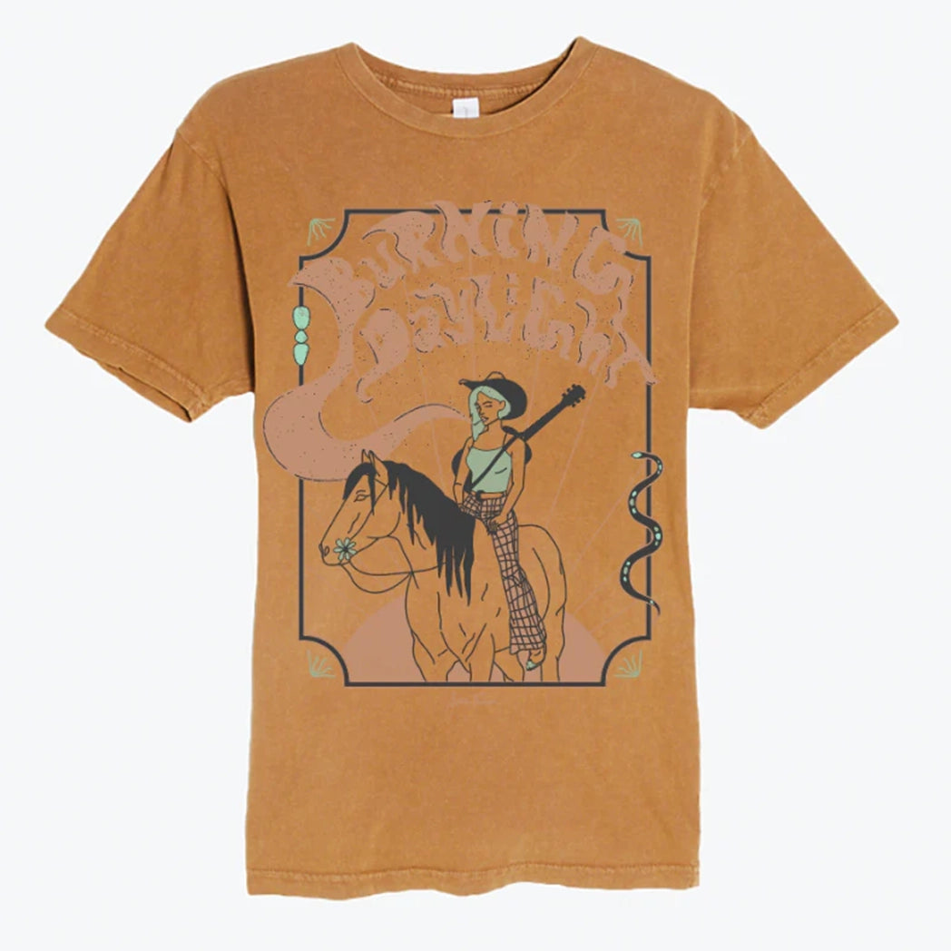 Allie Falcon Women's Vintage Wash T-Shirt - Soft Cotton Tee with Distressed Look for Casual Outfits & Everyday Wear