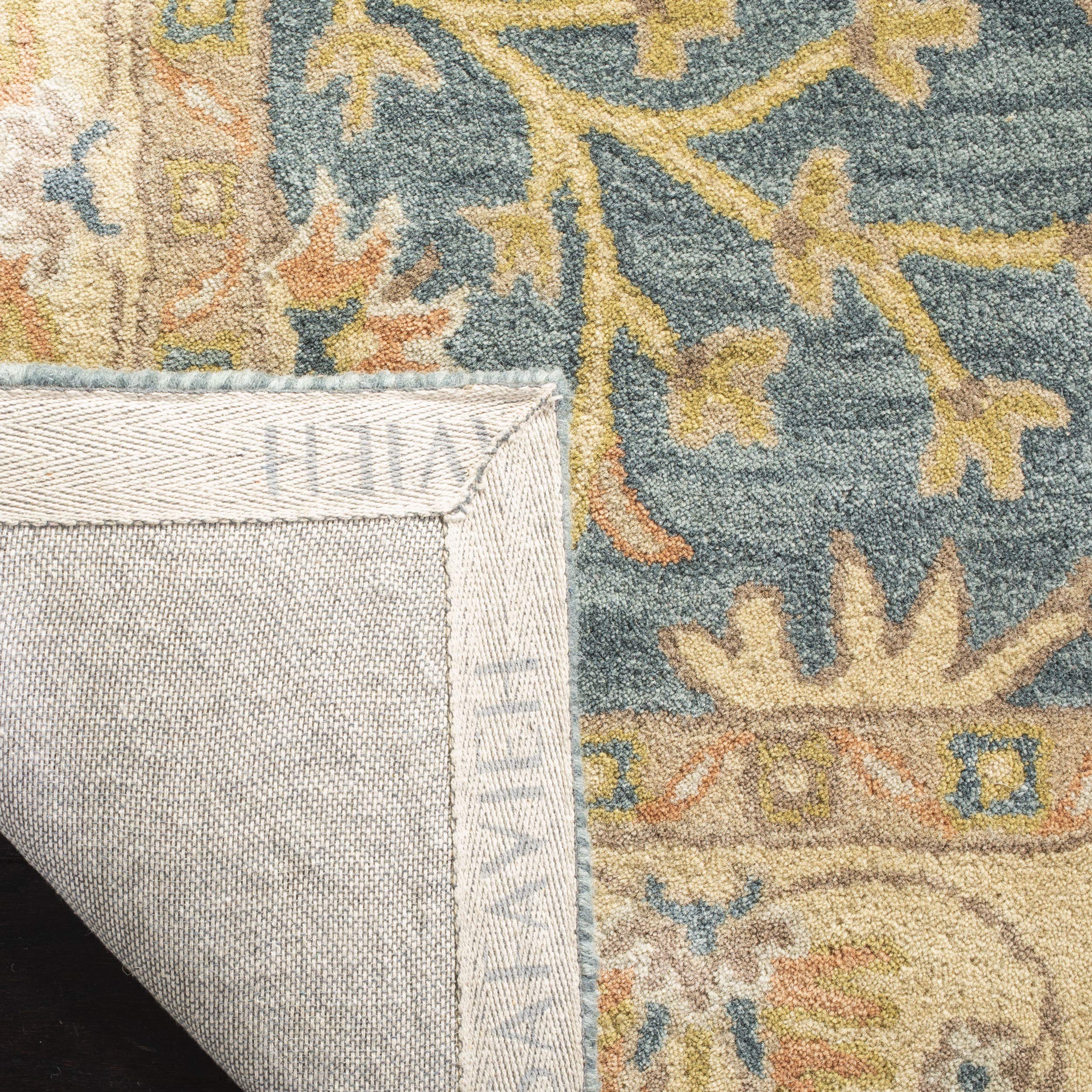 SAFAVIEH Classic Collection Handmade Traditional Oriental Wool Area Rug - 8' x 10', Blue & Light Gold, Durable for High Traffic Areas | Perfect for Living Room, Bedroom, Dining Room & Home Decor (CL936A)