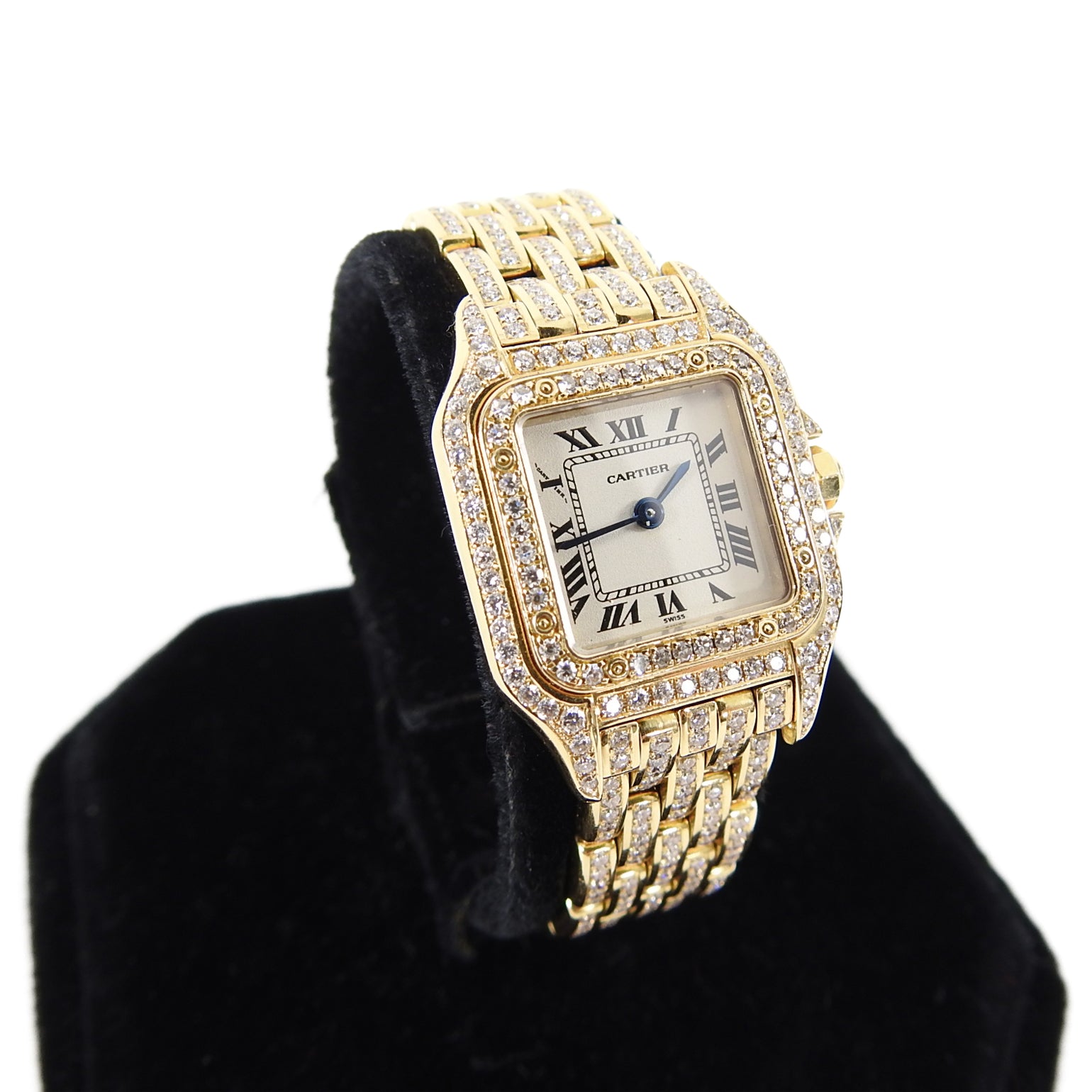 Cartier 18K Yellow Gold Mini 22mm Panthere Ladies Diamond Watch - Luxury Women's Timepiece for Special Occasions & Elegant Events