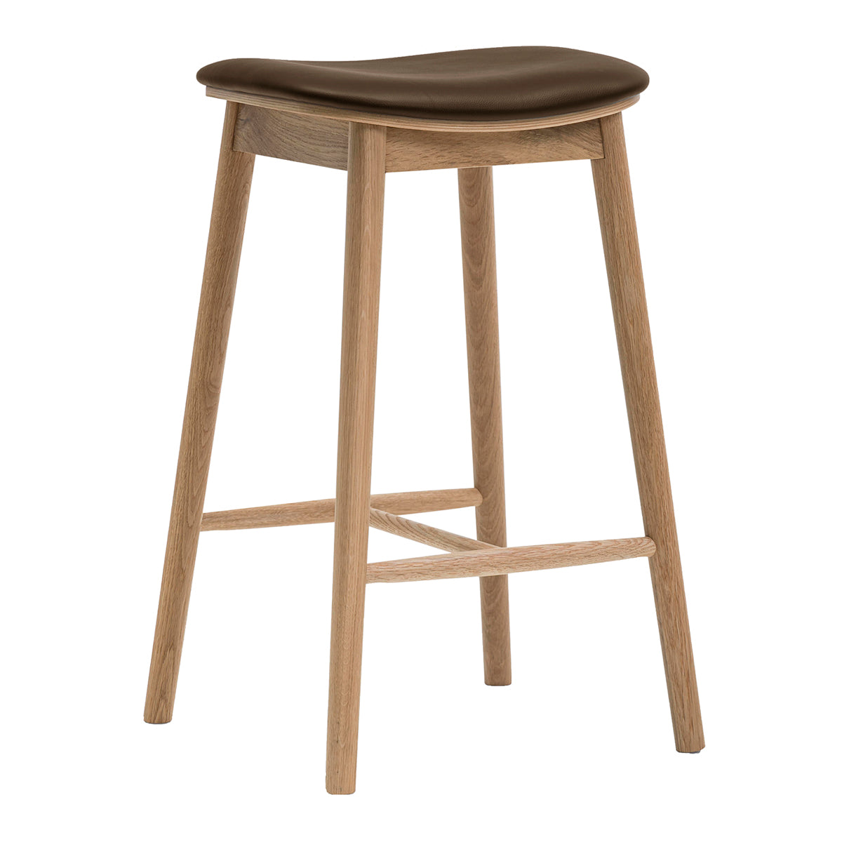 Premium Lando Leather Backless Bar Stool - Modern Counter Height Stool for Kitchen Island, Breakfast Nook & Home Bar - Comfortable PU Leather Seat with Chrome Metal Base