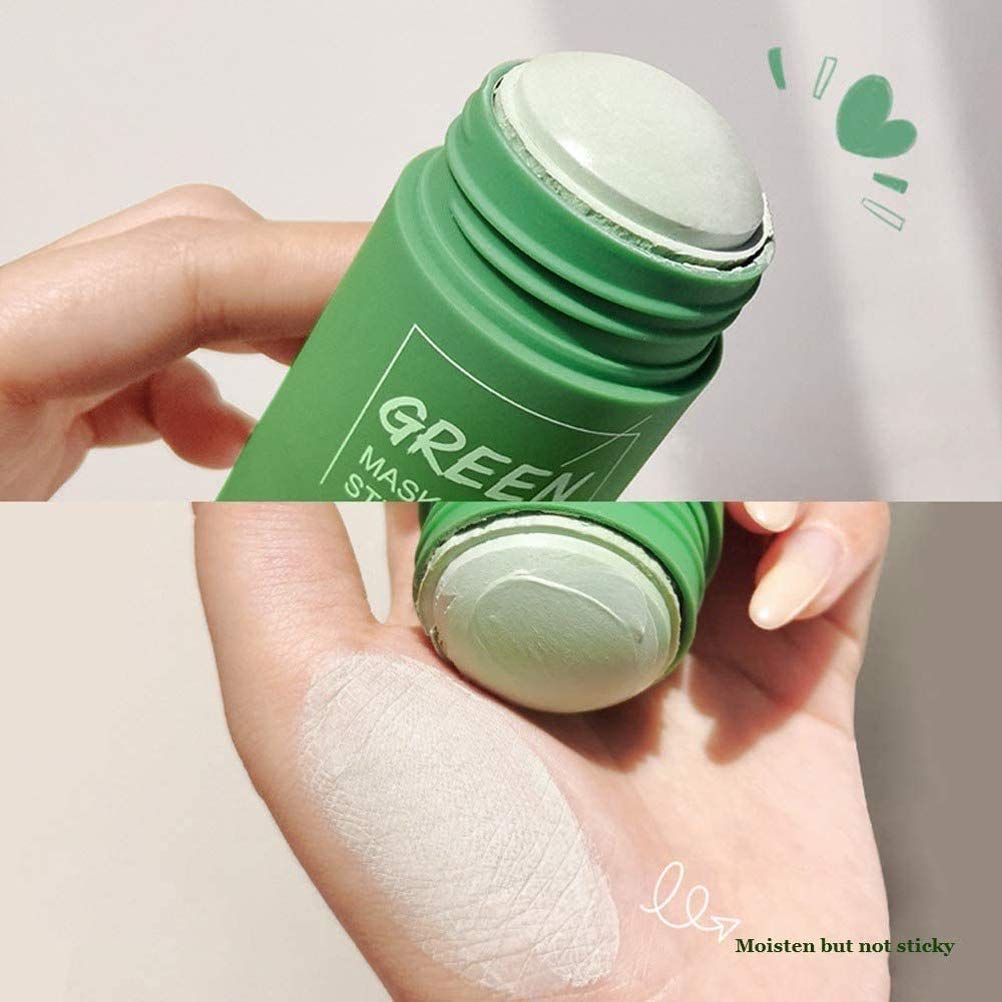 Biogreen Tea Purifying Clay Facial Mask Stick - Deep Cleansing, Oil Control & Anti-Acne Treatment | Eggplant Hydrating Blackhead Remover | Pore Minimizing & Skin Repair | Green Clay Mask for Oily & Acne-Prone Skin | Perfect for Daily Skincare Routine & Spa Nights