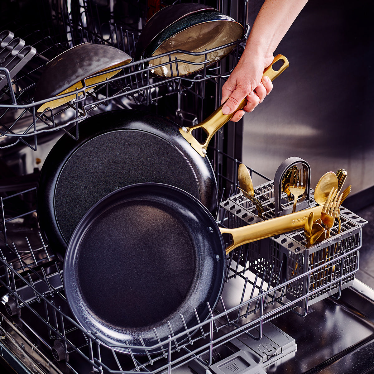 Premium Reserve Ceramic Nonstick 10-Piece Cookware Set - Black | Non-Toxic PFOA-Free Pots & Pans for Healthy Cooking | Perfect for Frying, Sautéing & Baking