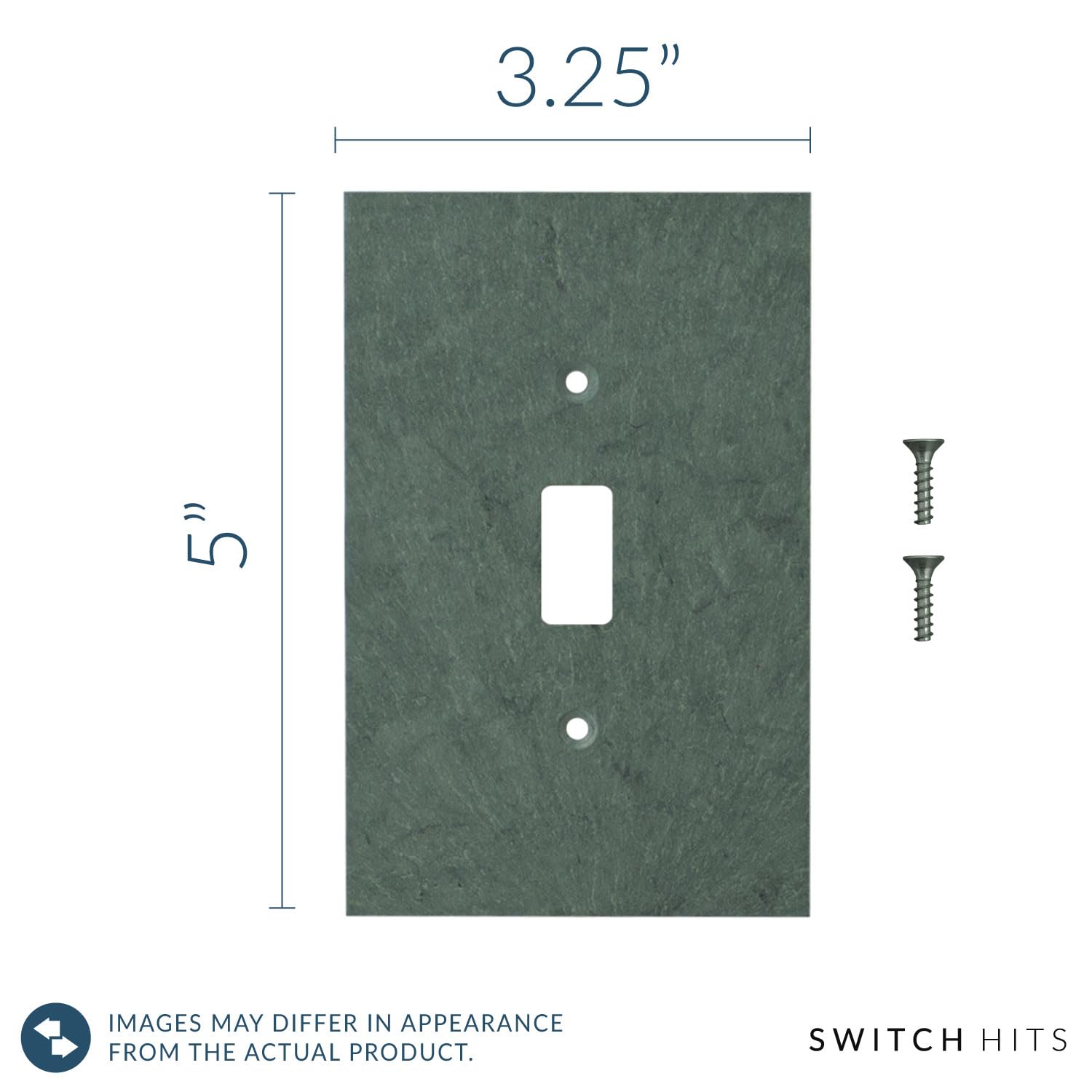 Vermont Slate Green Single Toggle Light Switch Cover - 1 Gang Decorative Wall Plate (3.25
