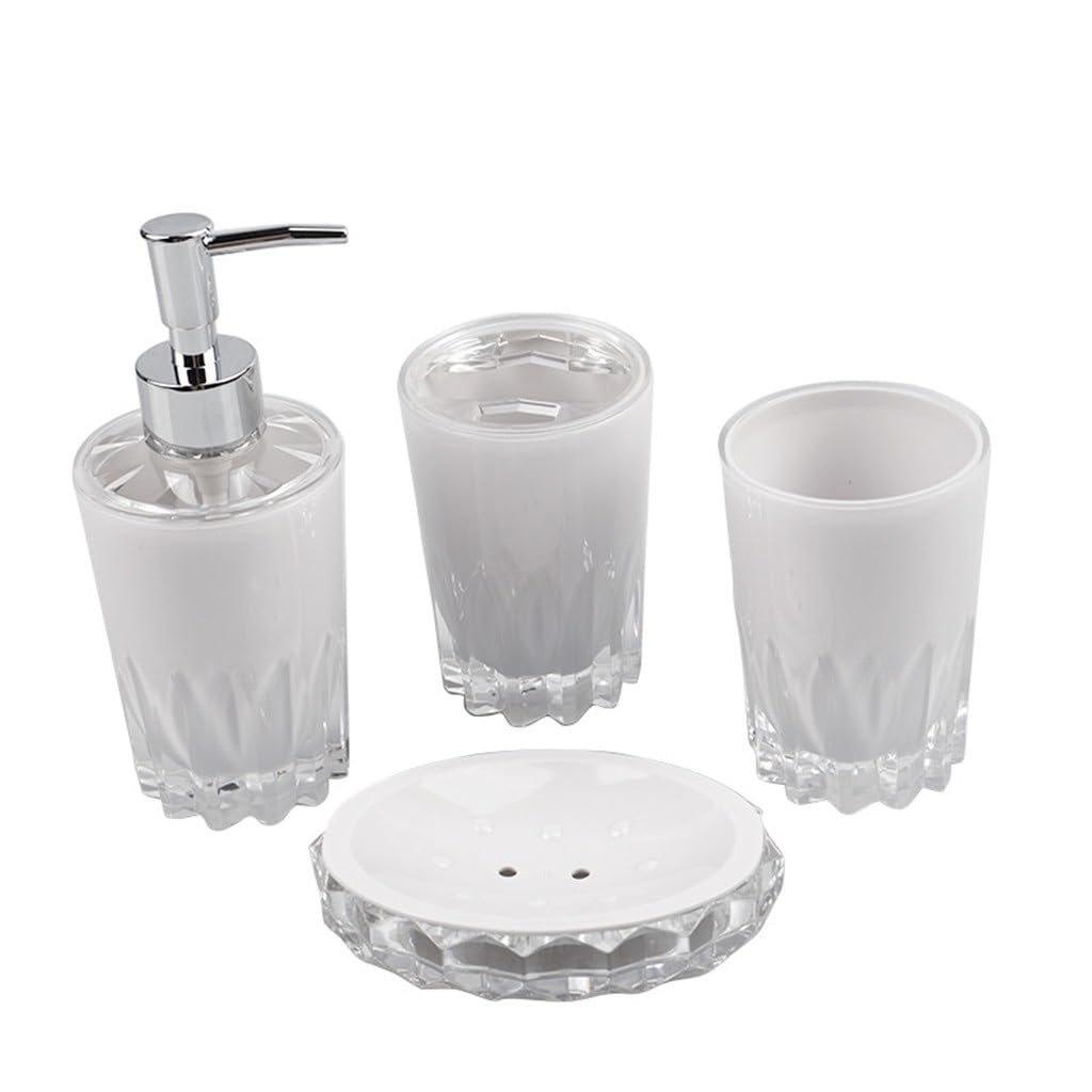 Premium 4-Piece Acrylic Hand Sanitizer Dispenser Set - Modern Bathroom & Washroom Essentials Kit for Home, Office, and Public Spaces