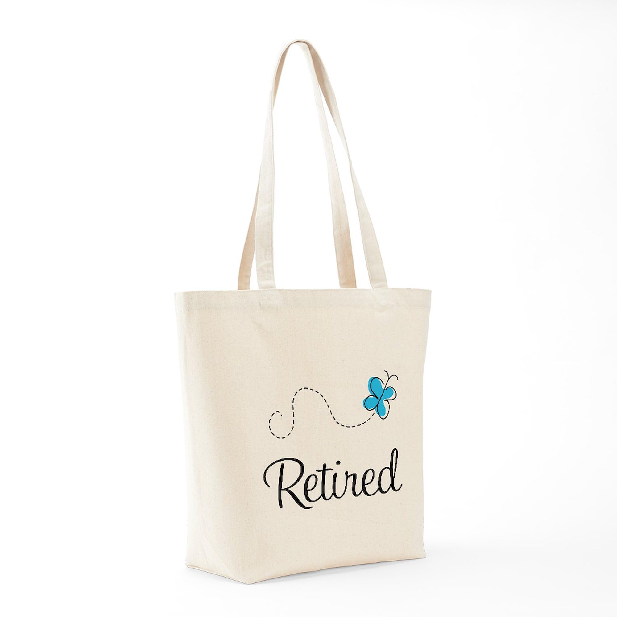 Pretty Retired Retirement Tote Bag - Natural Canvas Reusable Shopping Bag for Women | Perfect for Groceries, Beach, Work & Retirement Gifts