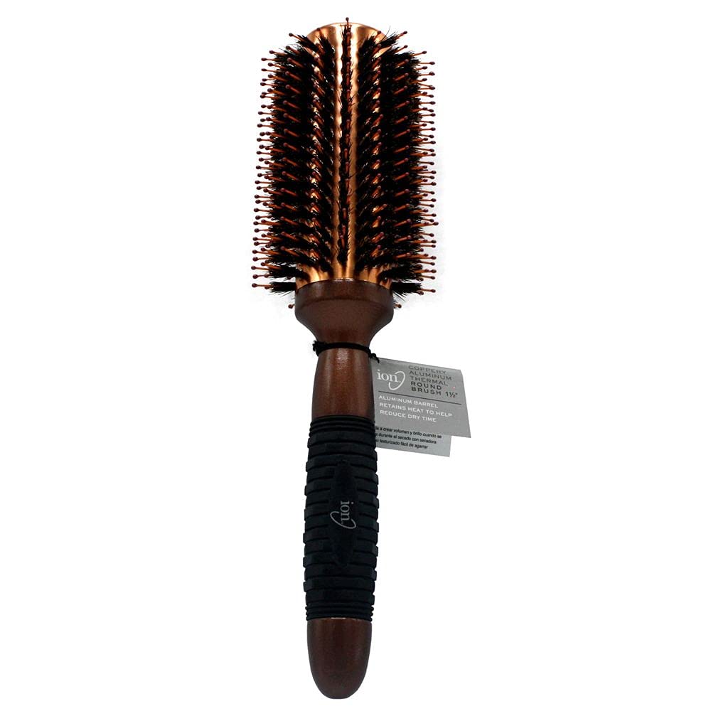 1-1/4 Inch Copper Aluminum Thermal Round Brush for Hair Styling - Professional Heat Resistant Styling Brush for Blowouts, Smoothing & Volumizing at Home or Salon