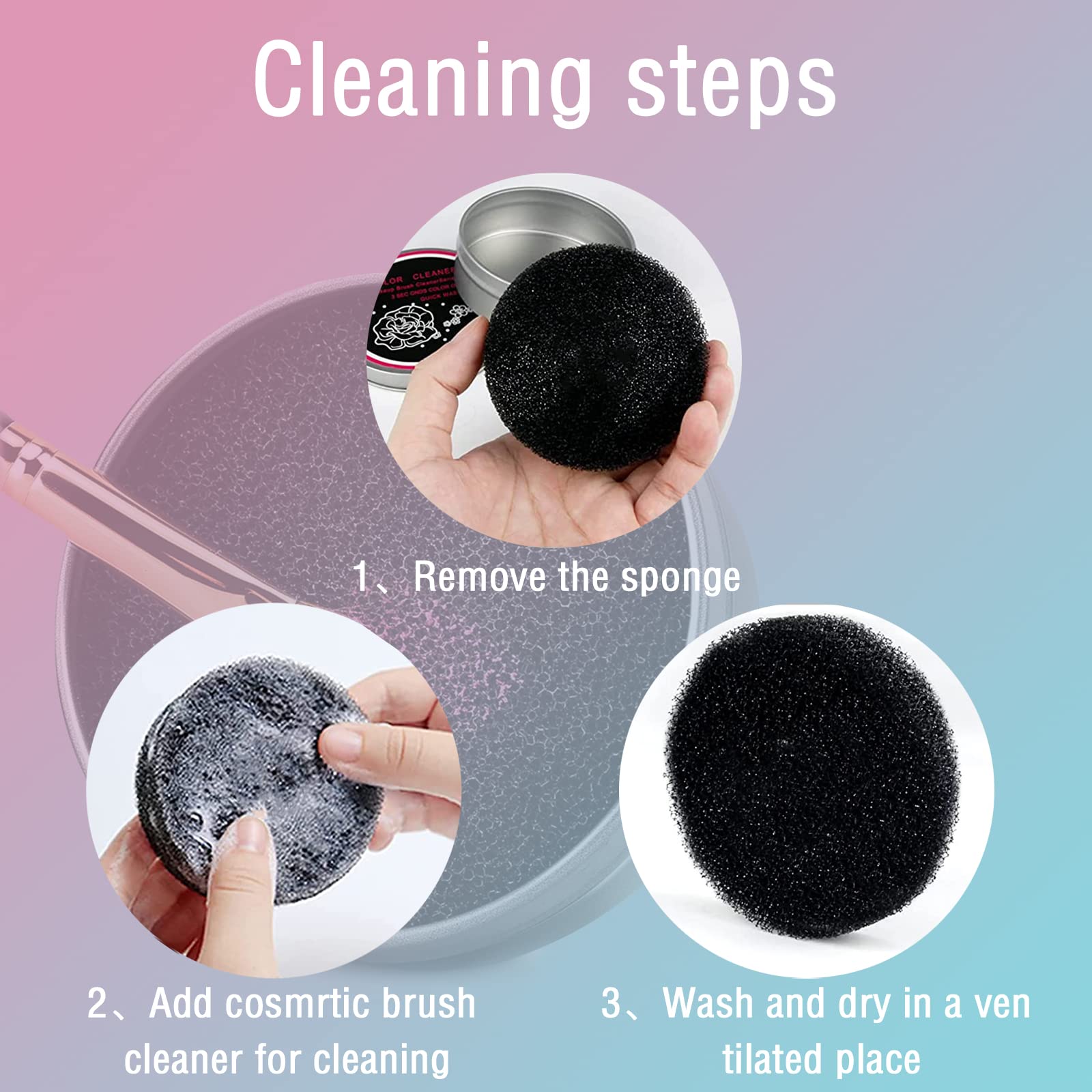 2 Pack Makeup Brush Cleaning Sponge - Quick & Easy Dry Cleaner for Eyeshadow, Blush & Powder Brushes | Perfect for Professional Artists & Home Use | Switch Colors Instantly for Flawless Makeup Application