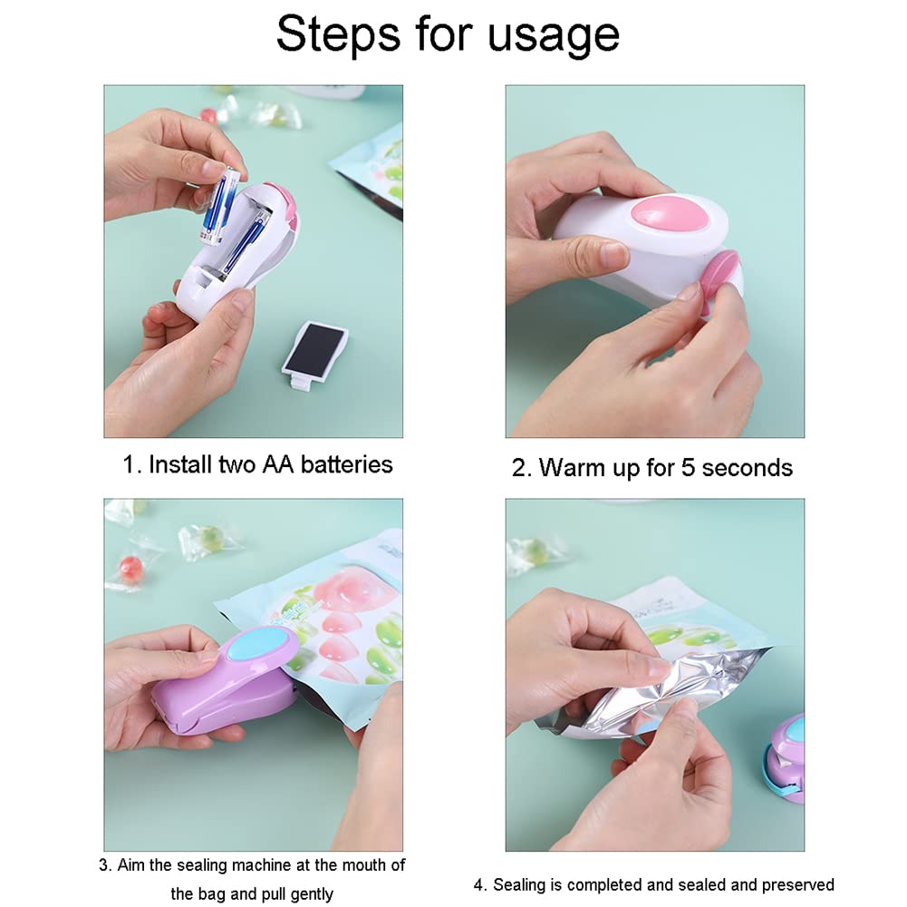 Portable Handheld Heat Sealing Machine for Bags - Compact & Space-Saving Mini Food Sealer - White | Perfect for Home Use, Travel, Camping & Food Storage