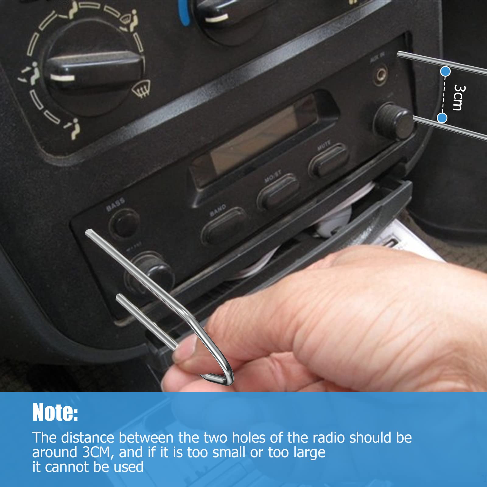 Ancable Car Radio Removal Tool Kit - Compatible with Ford Fiesta, Focus, Fusion, B-Max, C-Max, Kuga, Mondeo & Fiat Vehicles - Professional Head Unit CD Player Removal Keys for Easy Installation & Maintenance - Perfect for DIY Car Stereo Upgrades & Repairs