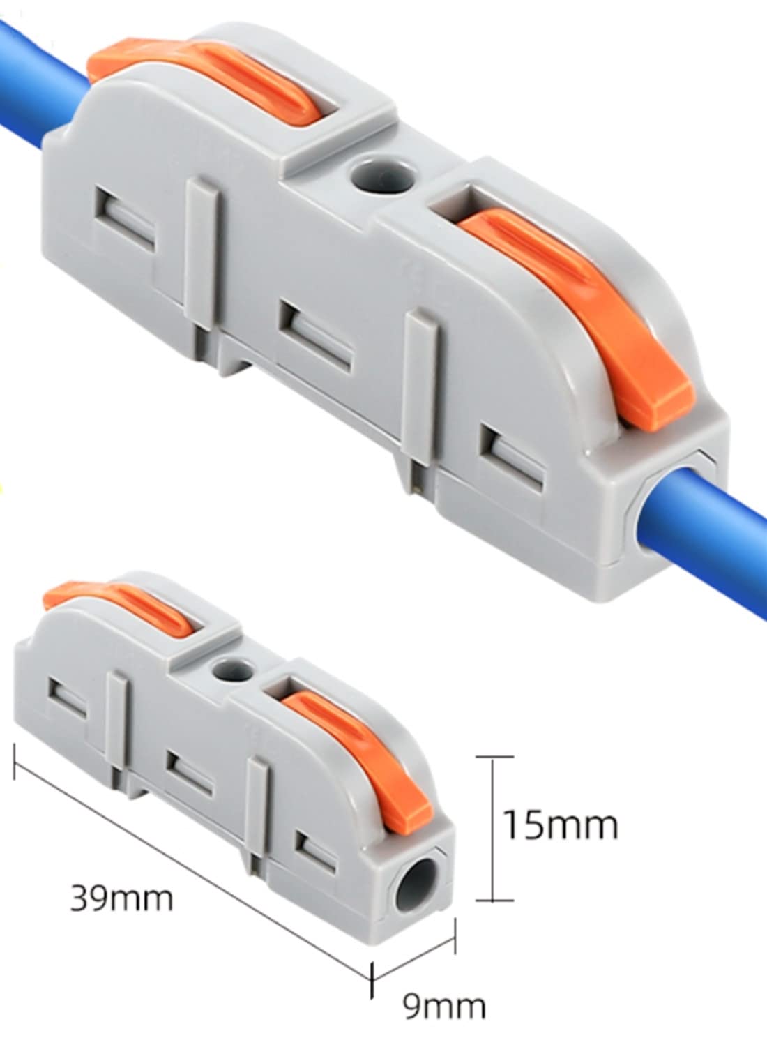 30 Pcs Orange Wire Connectors - 1 Conductor Compact Splicing Connectors for 24-12 AWG Circuits | Electrical DIY Projects, Home Wiring, Automotive Repairs