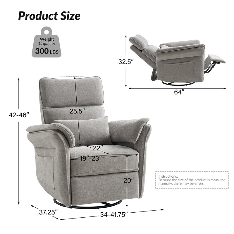 Comfortable Baby Nursery Power Glider Recliner - Perfect for Nursing, Rocking & Bonding with Your Newborn - Ideal for Nurseries, Bedrooms & Living Rooms