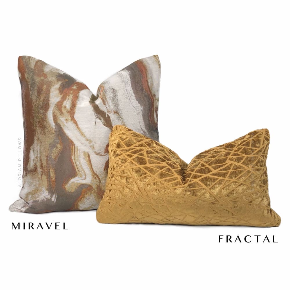 Miravel Copper Gold Brown Abstract Pillow Cover - Decorative Throw Pillow Case for Sofa, Bed, Couch - Modern Home Decor Accent