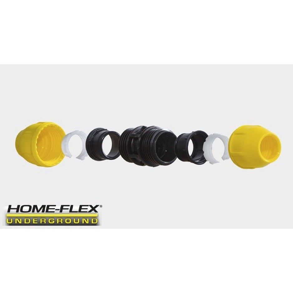 3/4 Inch IPS Underground Yellow Poly Gas Pipe Coupler - Home Flex 18 429 007 for Natural Gas & Propane Lines - Ideal for Outdoor Gas Supply & Underground Utility Connections