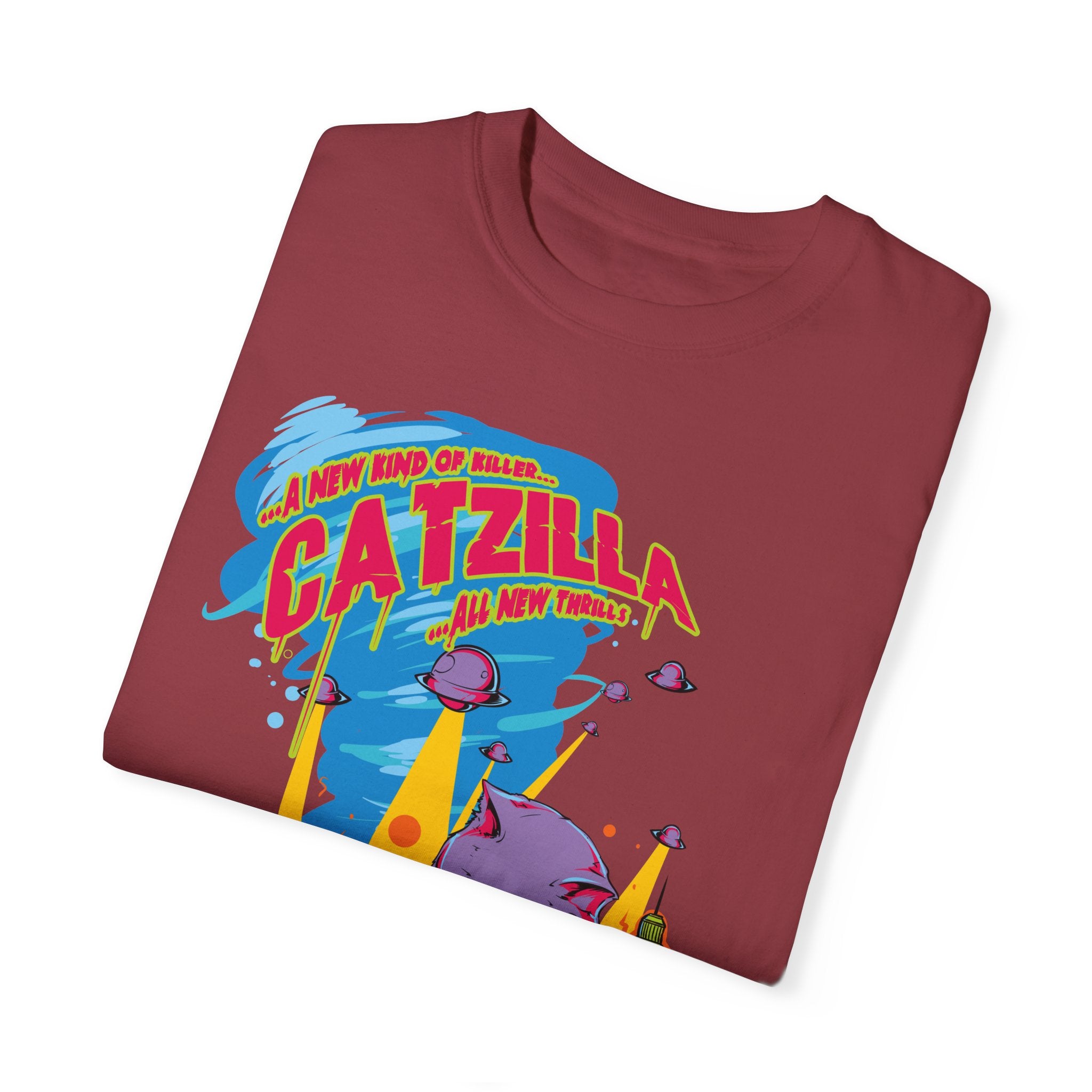 CatZilla Unisex Garment Dyed T-Shirt - Soft Cotton Relaxed Fit Tee for Men & Women - Casual Wear, Street Style, Everyday Comfort