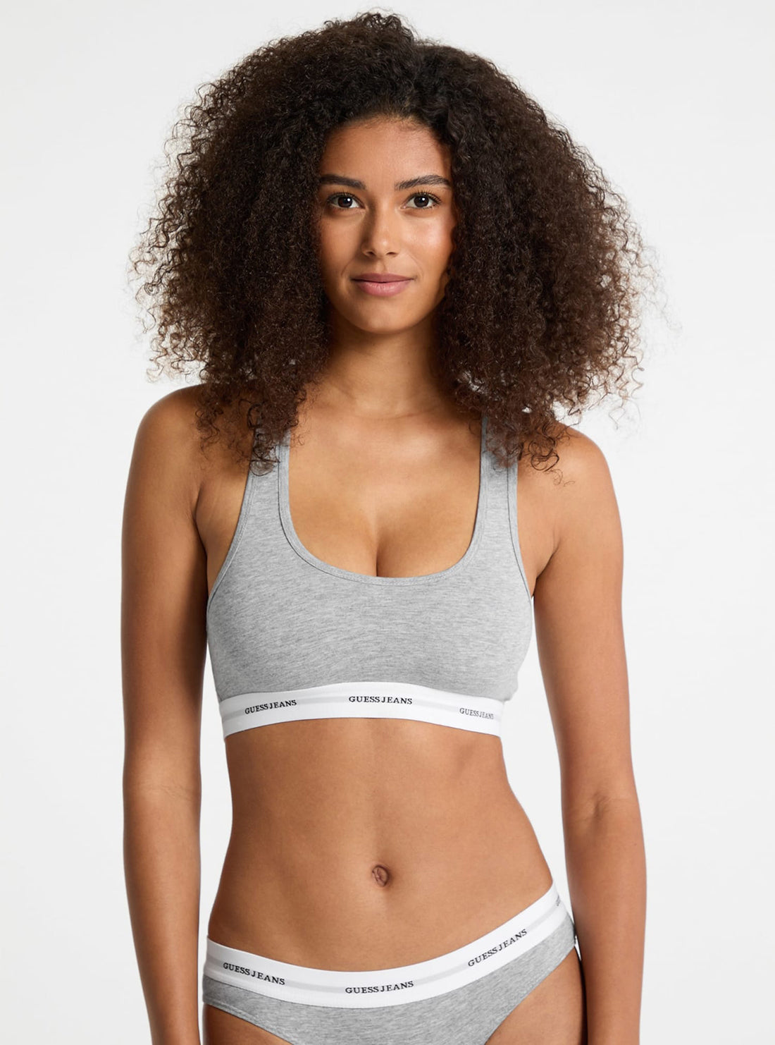 Guess Women's Grey Bralette - Comfortable Lace Underwire Bra for Casual Wear & Layering Outfits