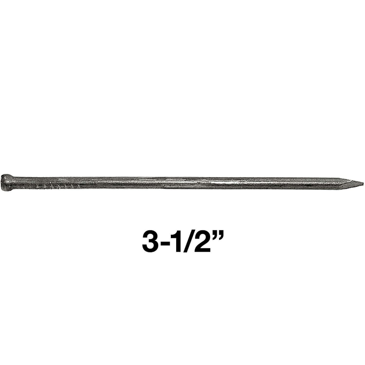 3-1/2 Inch (16D) Bright Finish Steel Nails - 1 Pound (~75 Nails) for Woodworking, Framing, and DIY Home Projects